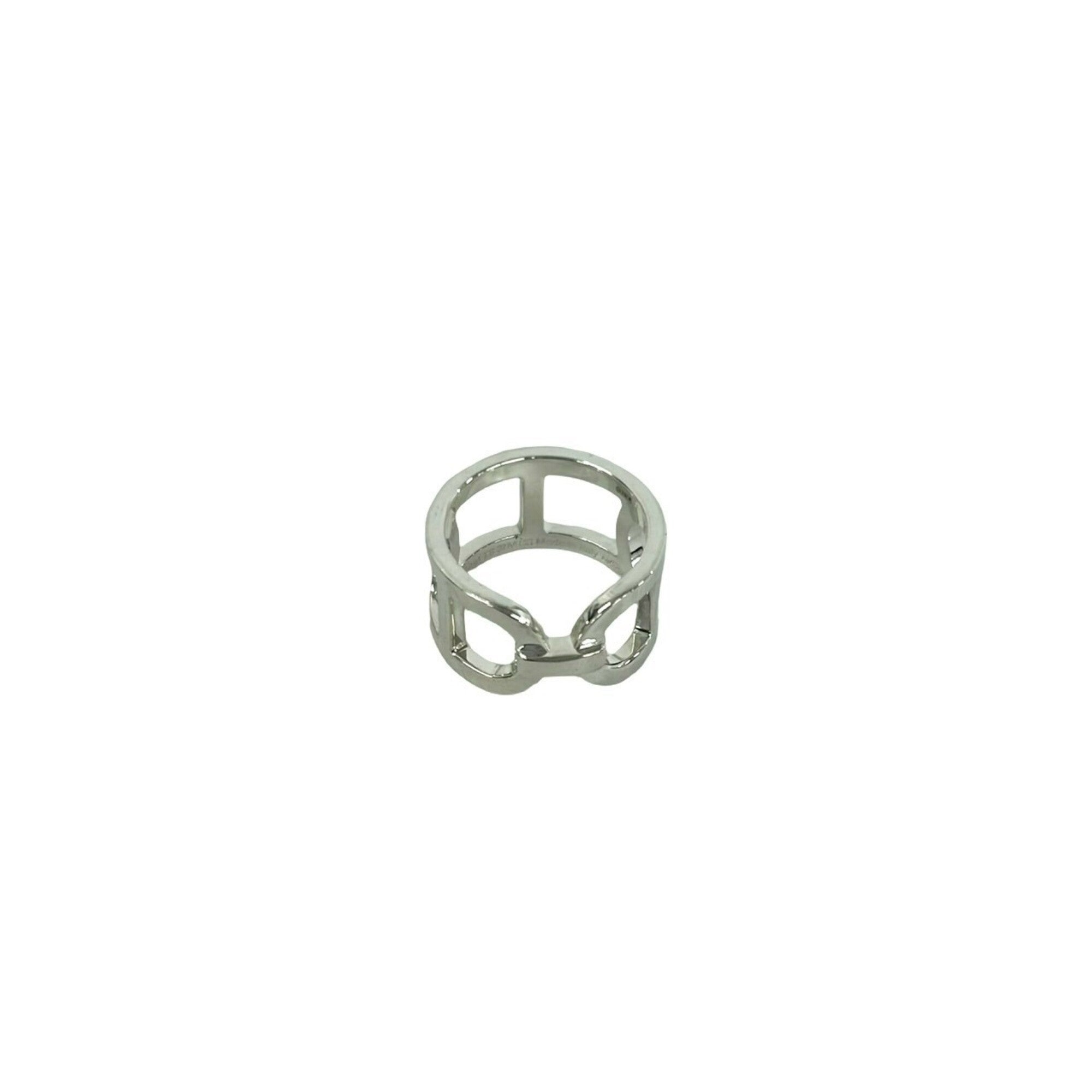 Hermes Silver Silver 925 Band Ring (Pre-Owned)