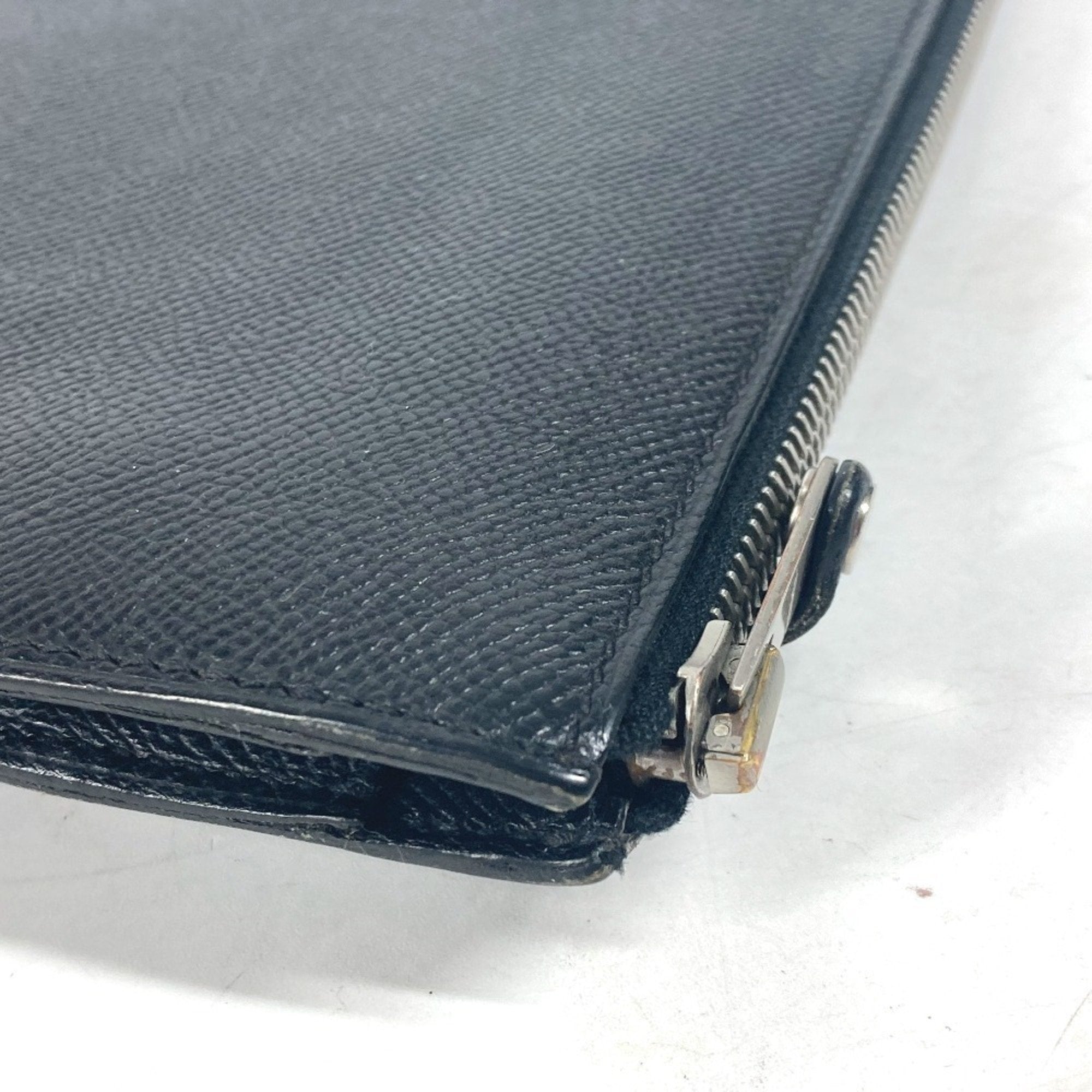 Hermes Black Epsom Leather Clutch Bag Pouch (Pre-Owned)