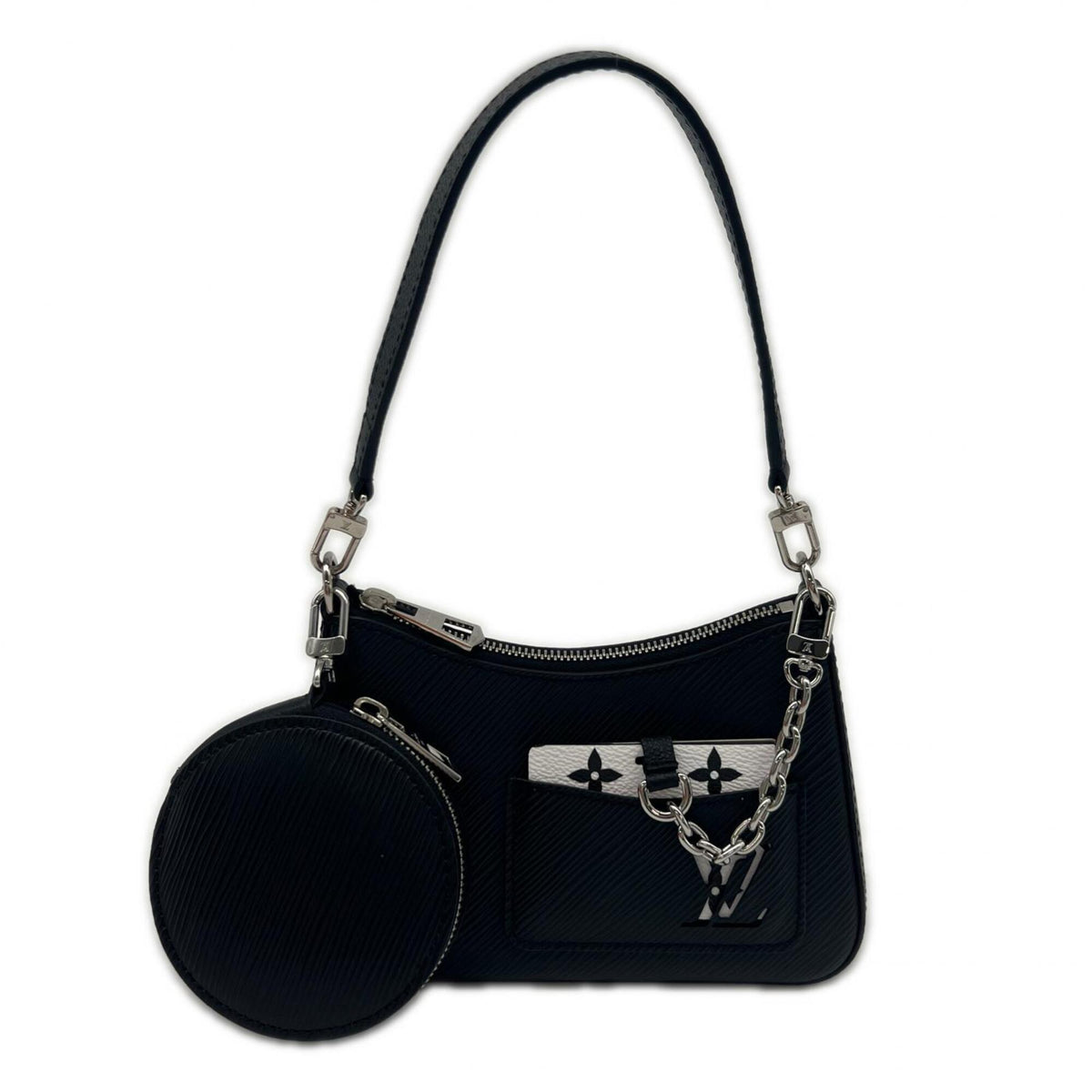 Louis Vuitton Epi Black Noir White Leather Handbag (Pre-Owned)