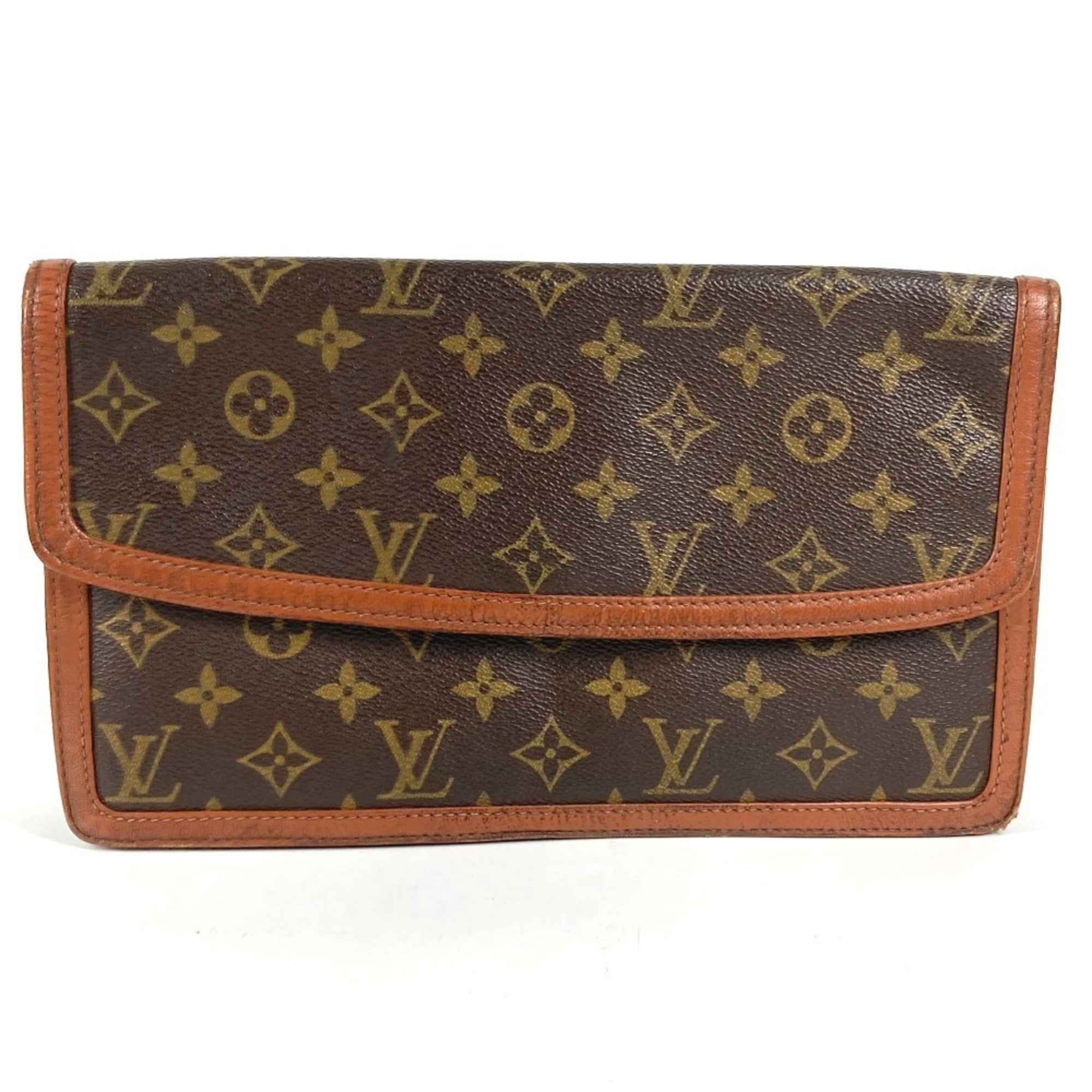 Louis Vuitton Brown Monogram Canvas Clutch Bag Pochette Pouch (Pre-Owned)