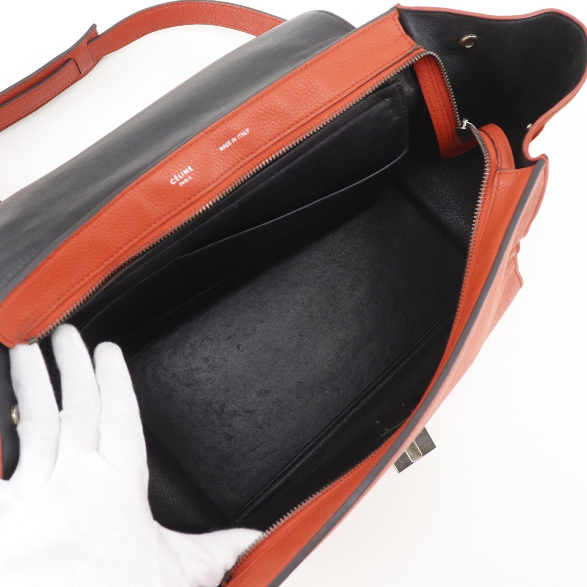 Celine Orange Leather Handbag (Pre-Owned)