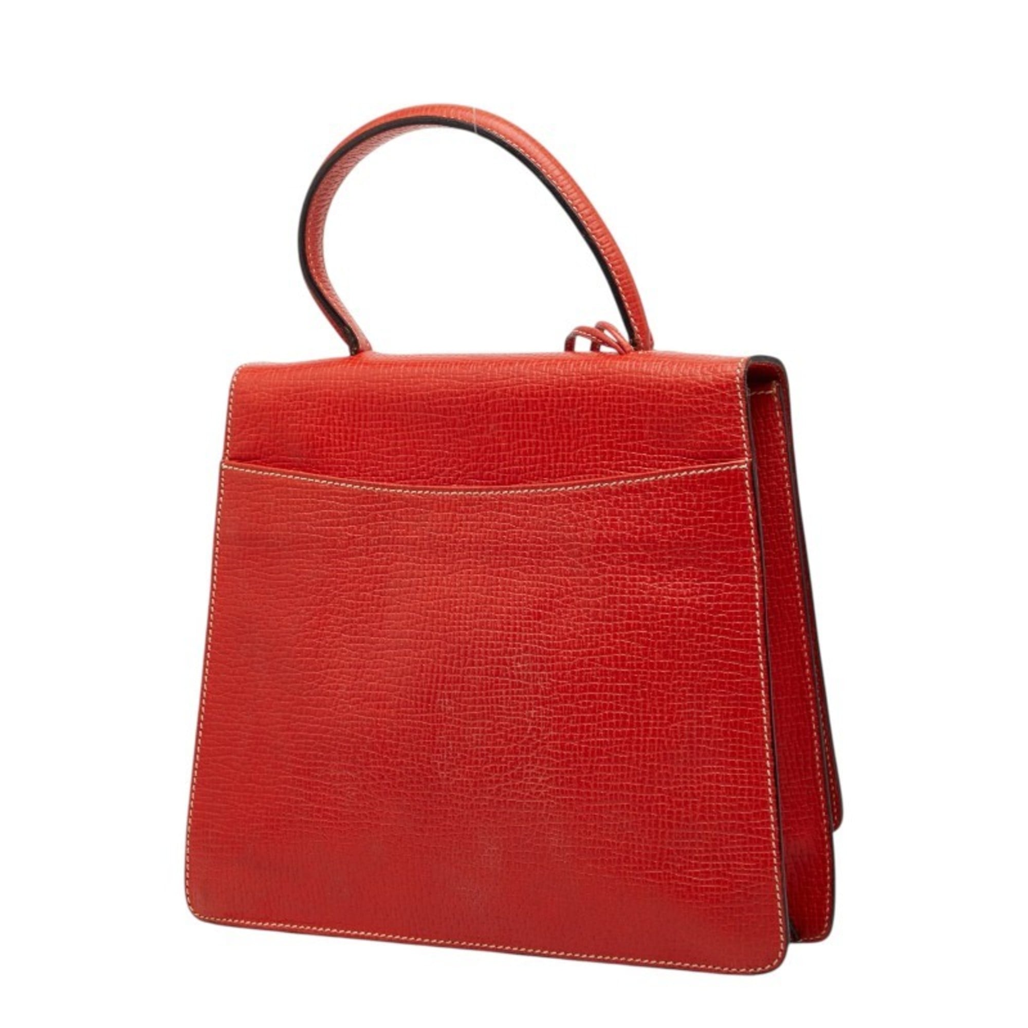 Loewe Red Color Leather Handbag Shoulder Bag (Pre-Owned)