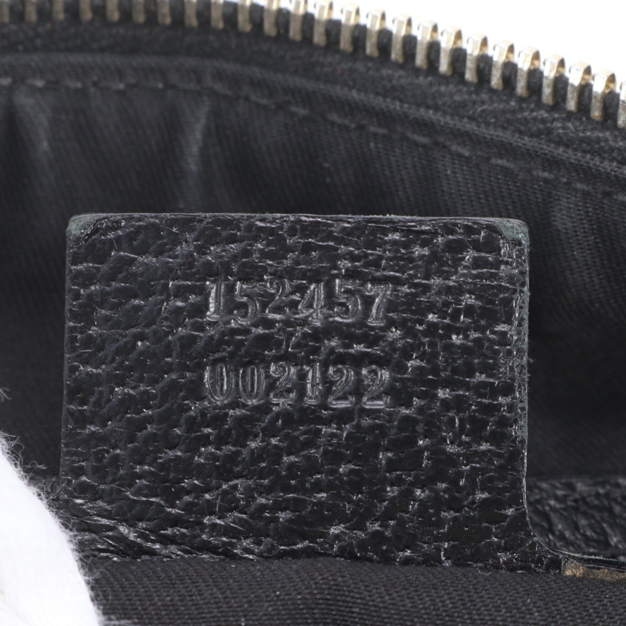 Gucci Black Leather Canvas Boston Bag Shoulder Bag (Pre-Owned)