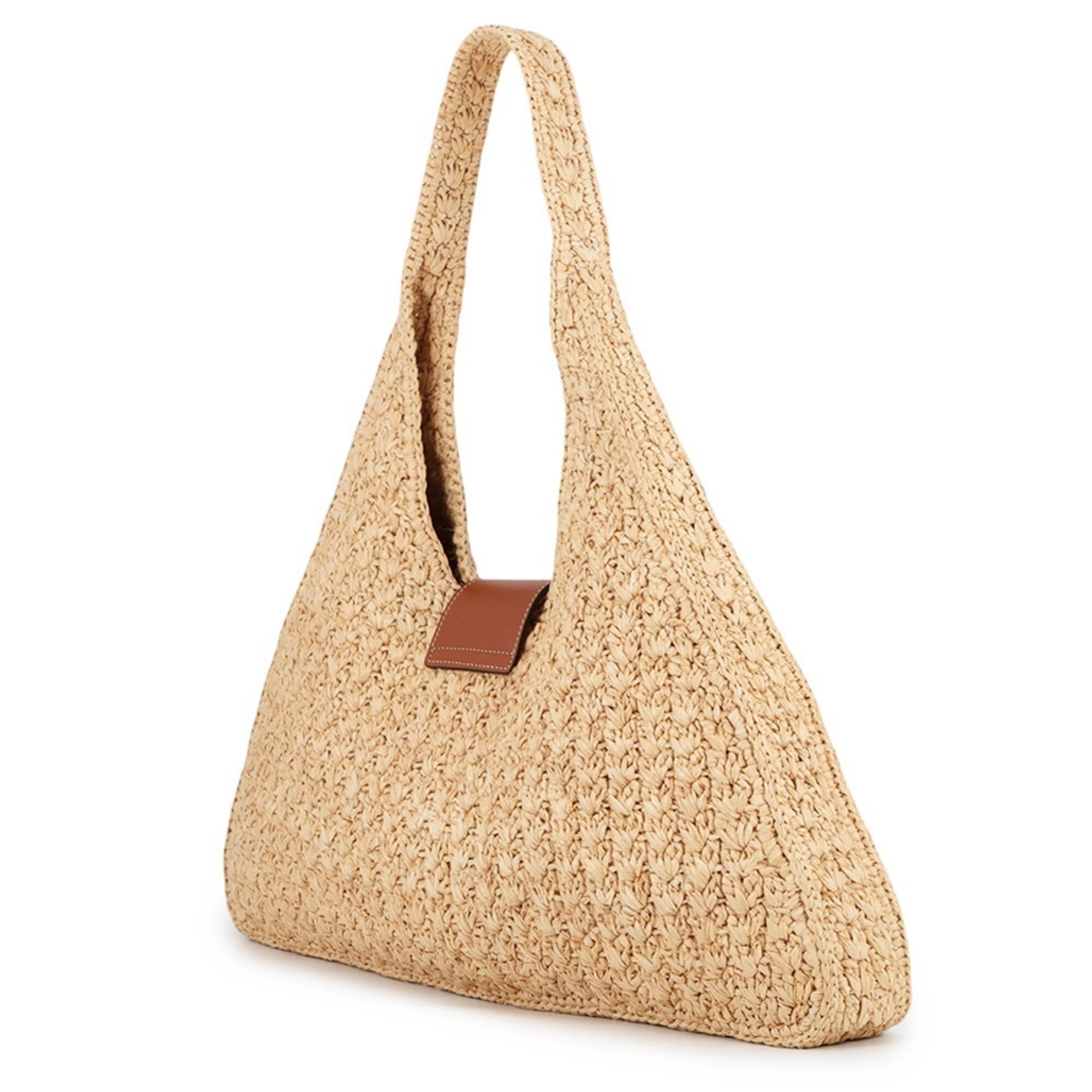 Celine Brown Raffia Leather Shoulder Bag (Pre-Owned)