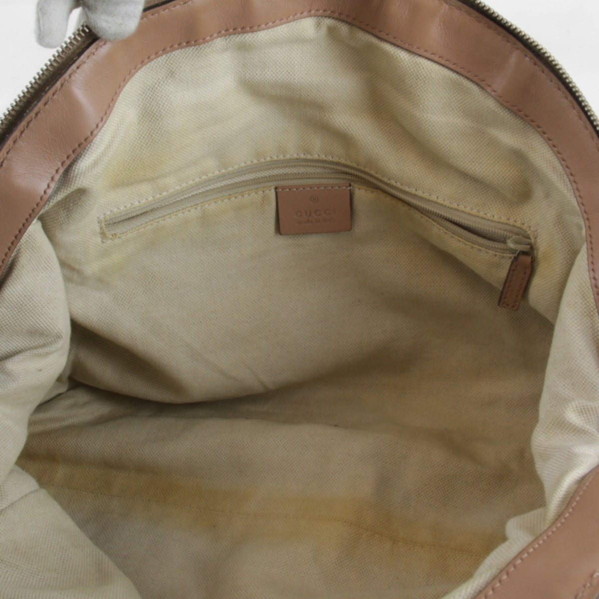 Gucci Beige Black Yellow Canvas Handbag (Pre-Owned)