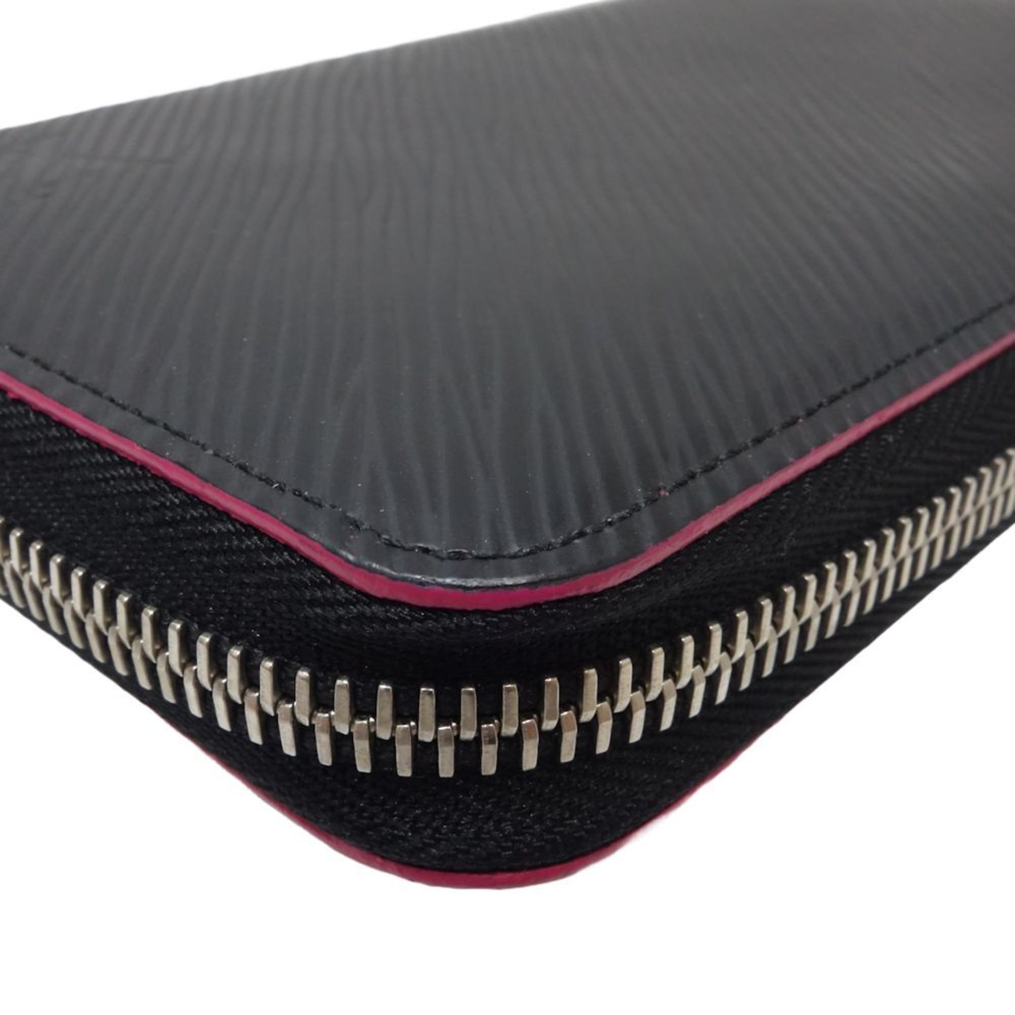 Louis Vuitton Hot Pink Noir Leather Long Wallet (Bi-Fold) (Pre-Owned)