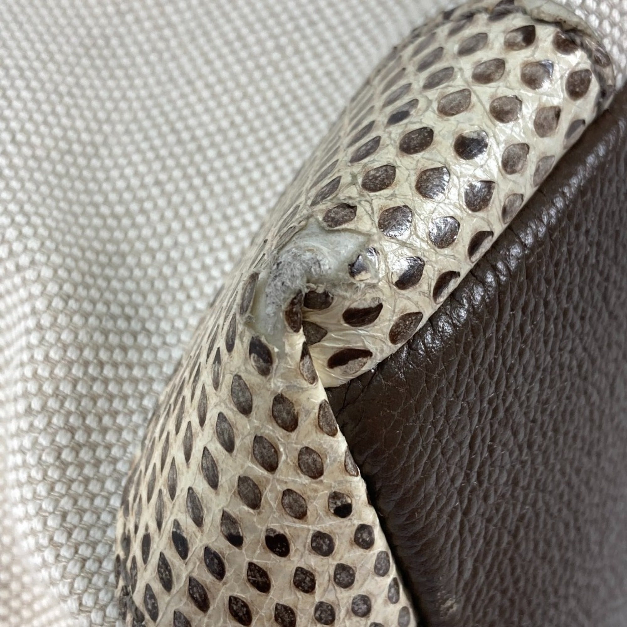 Cartier Beige Dark Brown Canvas Shoulder Bag Tote Bag (Pre-Owned)