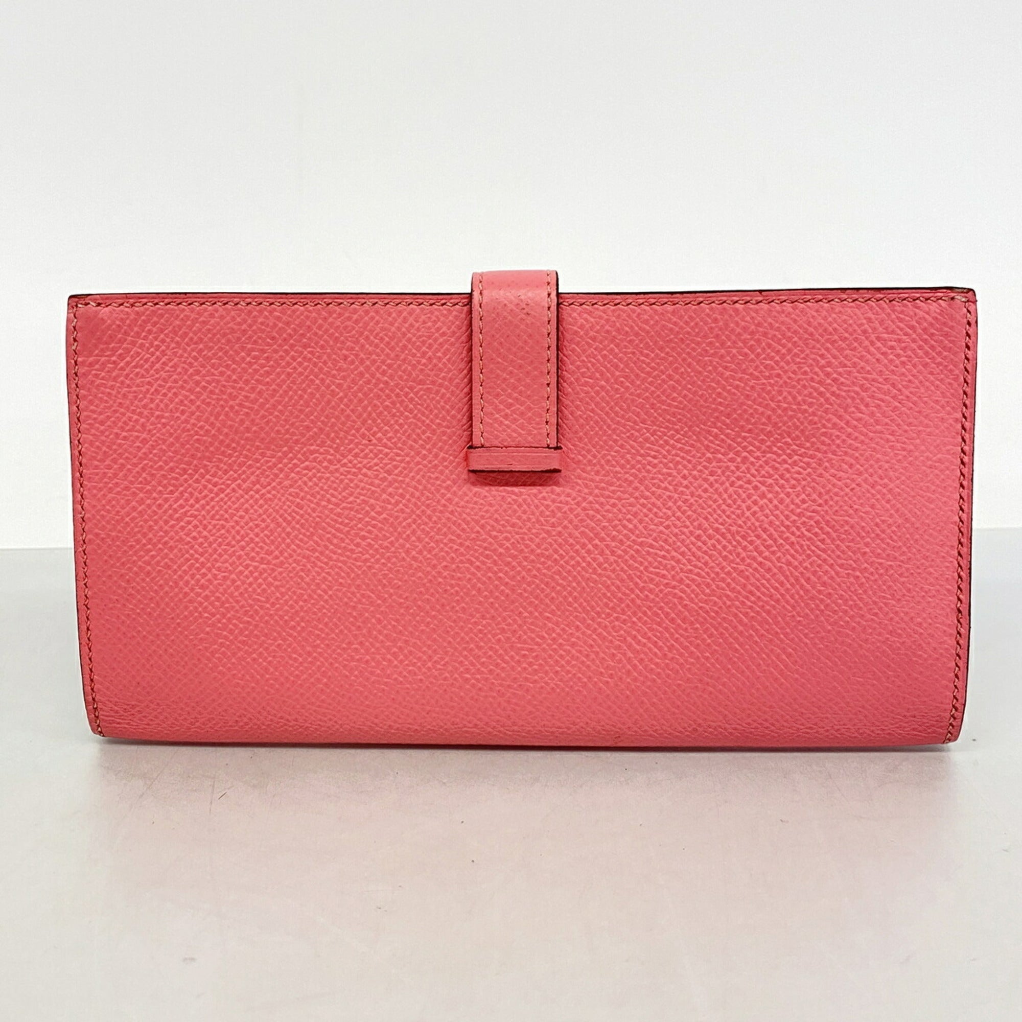 Hermes Rose Azalee Epsom Leather Leather Long Wallet (Bi-Fold) (Pre-Owned)