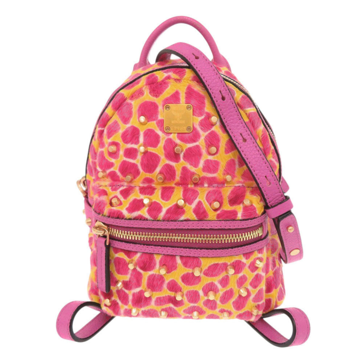 Mcm Pink Yellow Leather Leather Backpack (Pre-Owned)