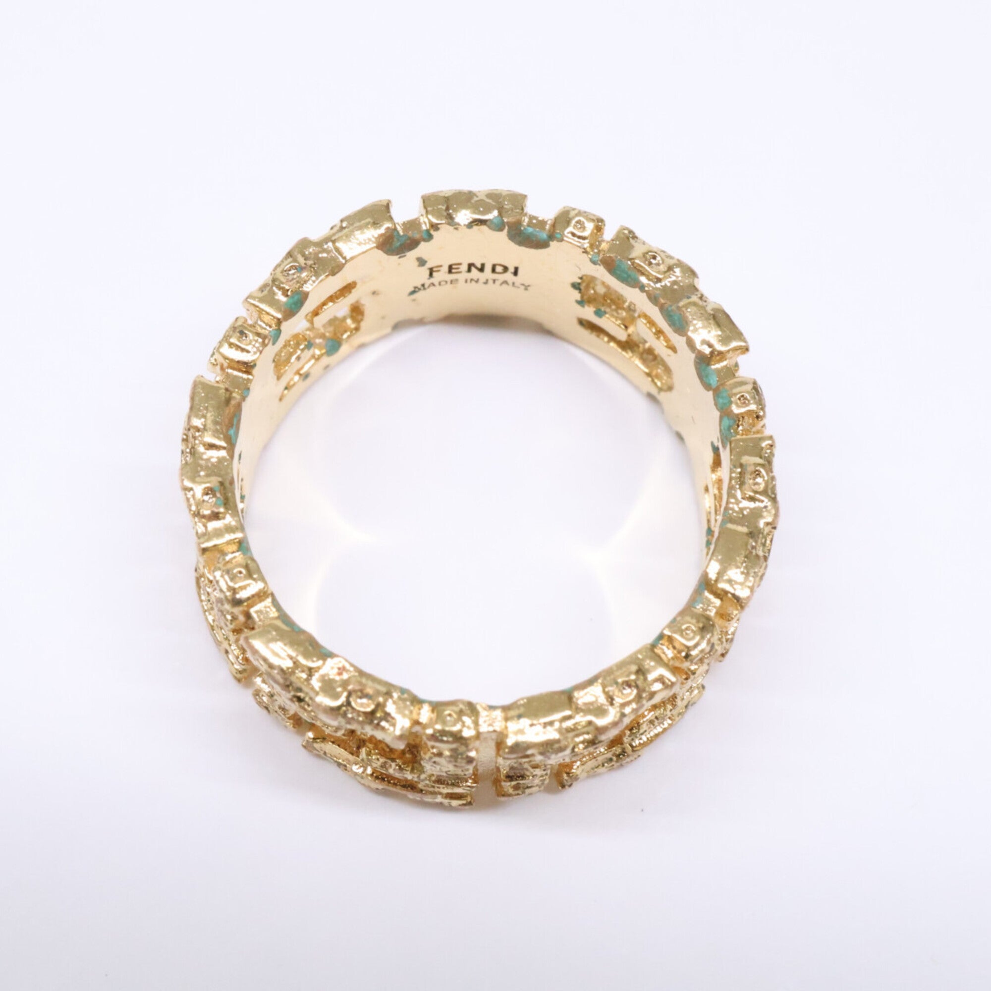 Fendi Gold Metal Band Ring (Pre-Owned)