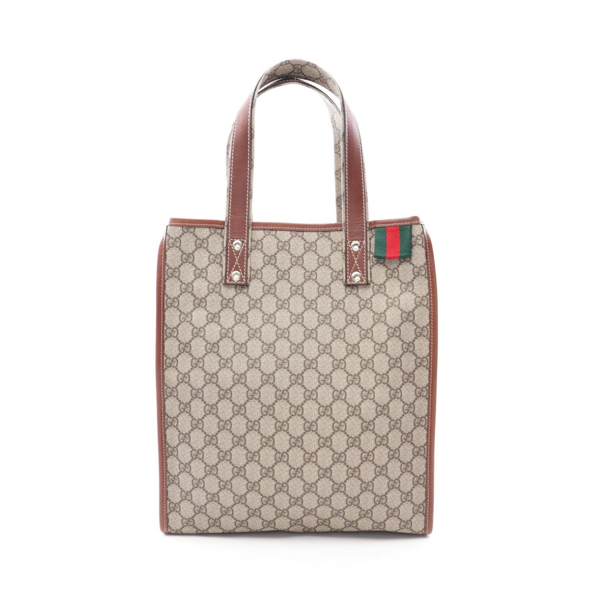 Gucci Beige Brown Multi-Color Pvc Leather Handbag Tote Bag (Pre-Owned)