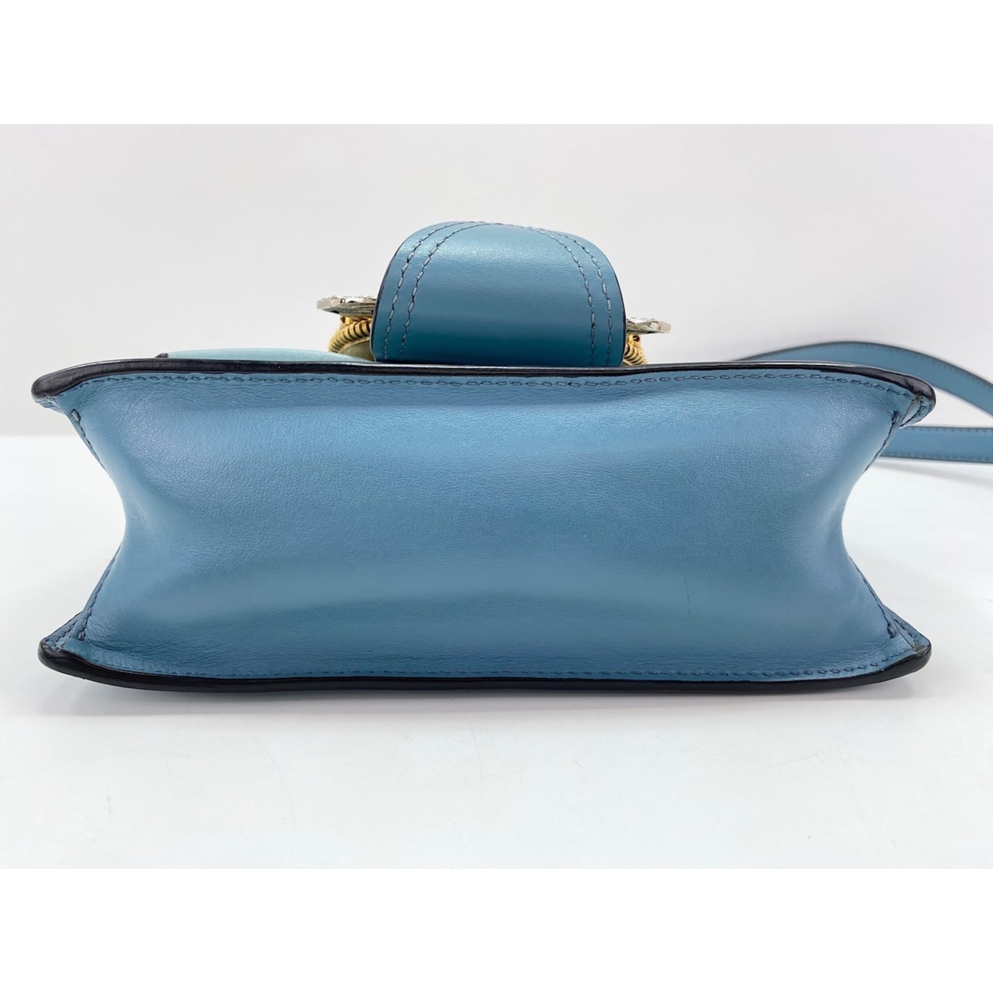 Miu Miu Blue Leather Shoulder Bag (Pre-Owned)