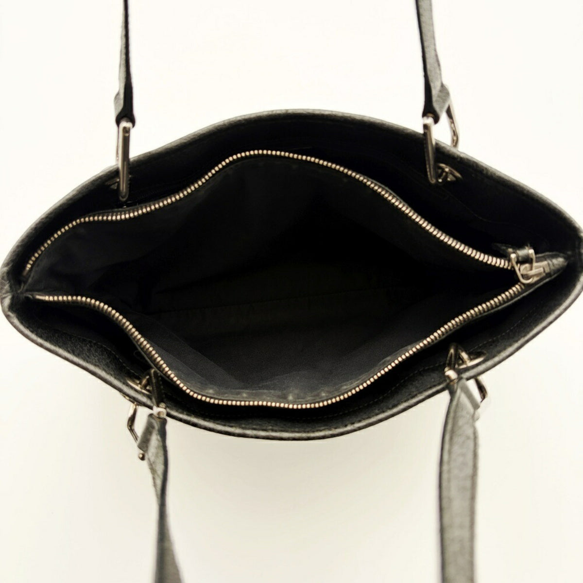 Gucci Gg Canvas Black Gg Canvas Leather Tote Bag (Pre-Owned)