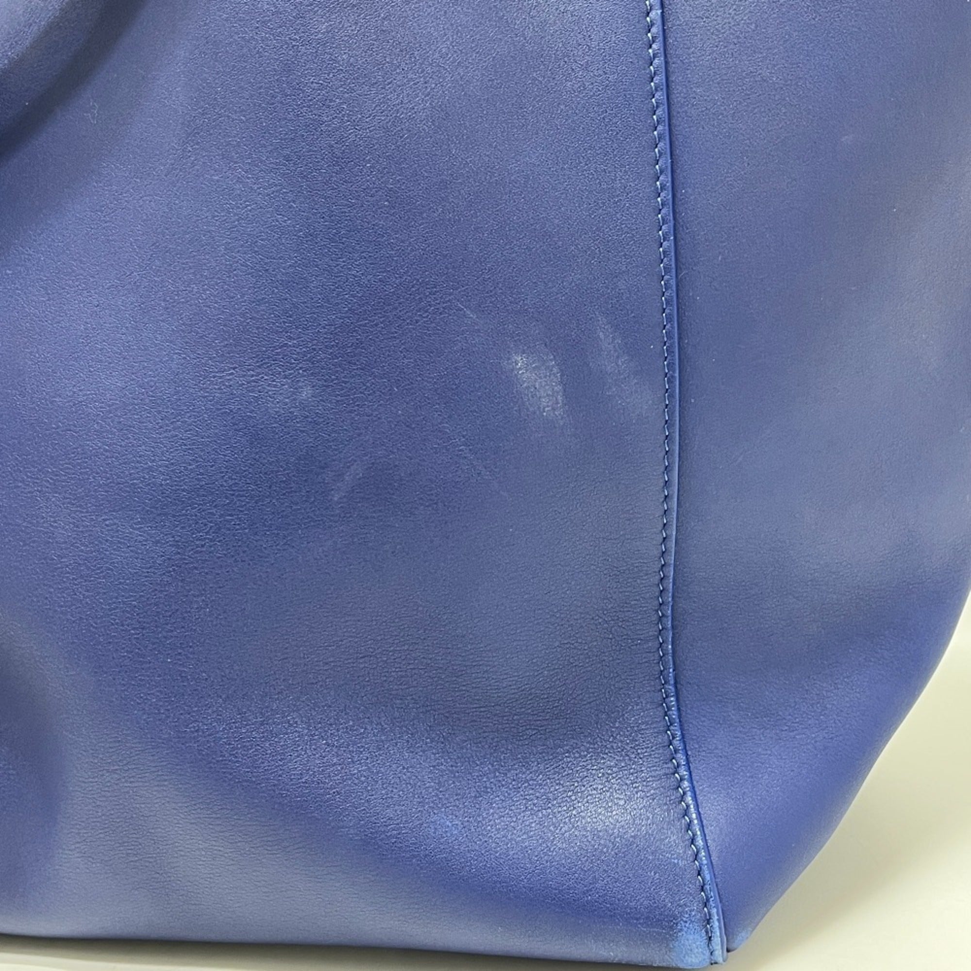 Celine Blue Leather Handbag Tote Bag (Pre-Owned)
