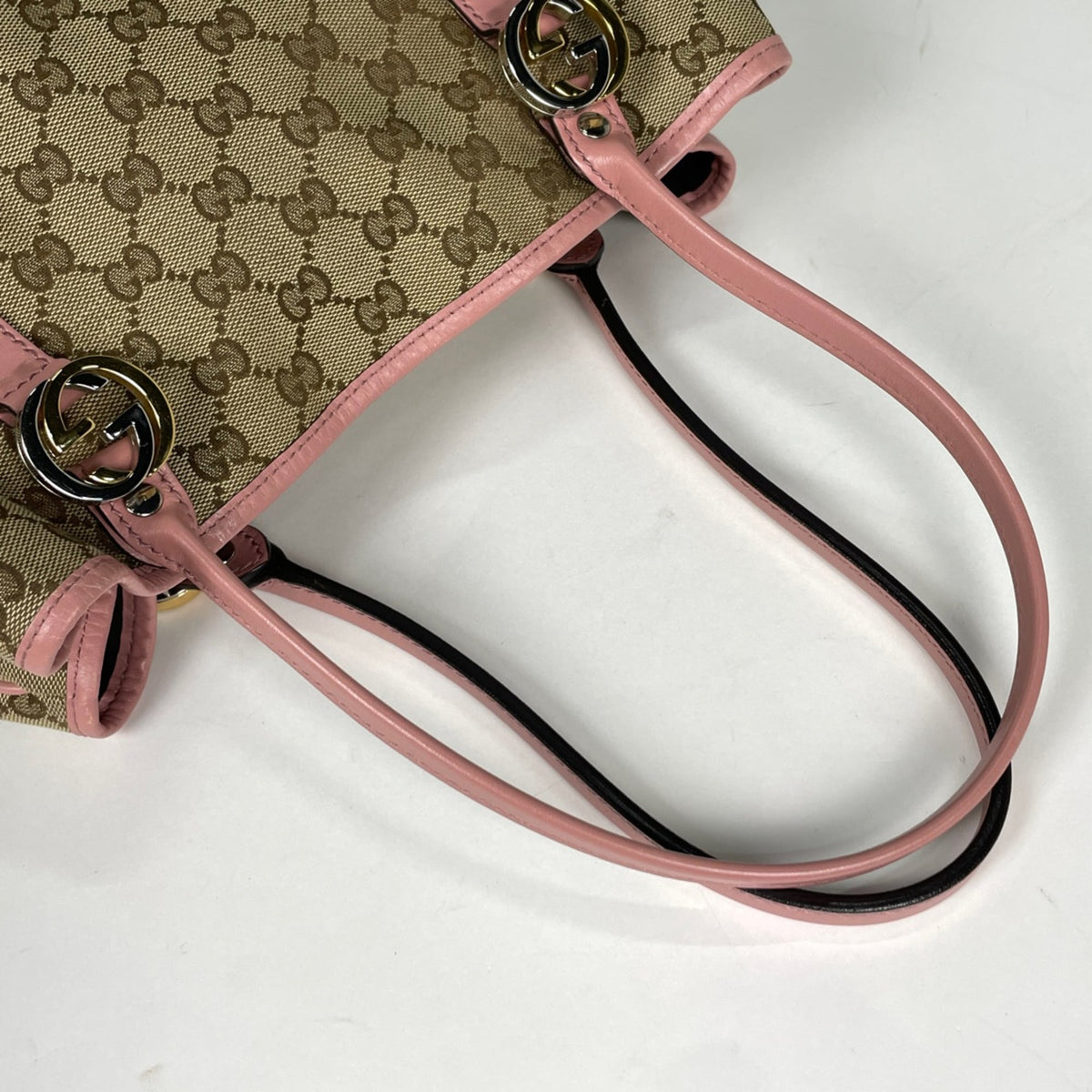 Gucci Gg Canvas Beige Pink Gg Canvas Tote Bag (Pre-Owned)