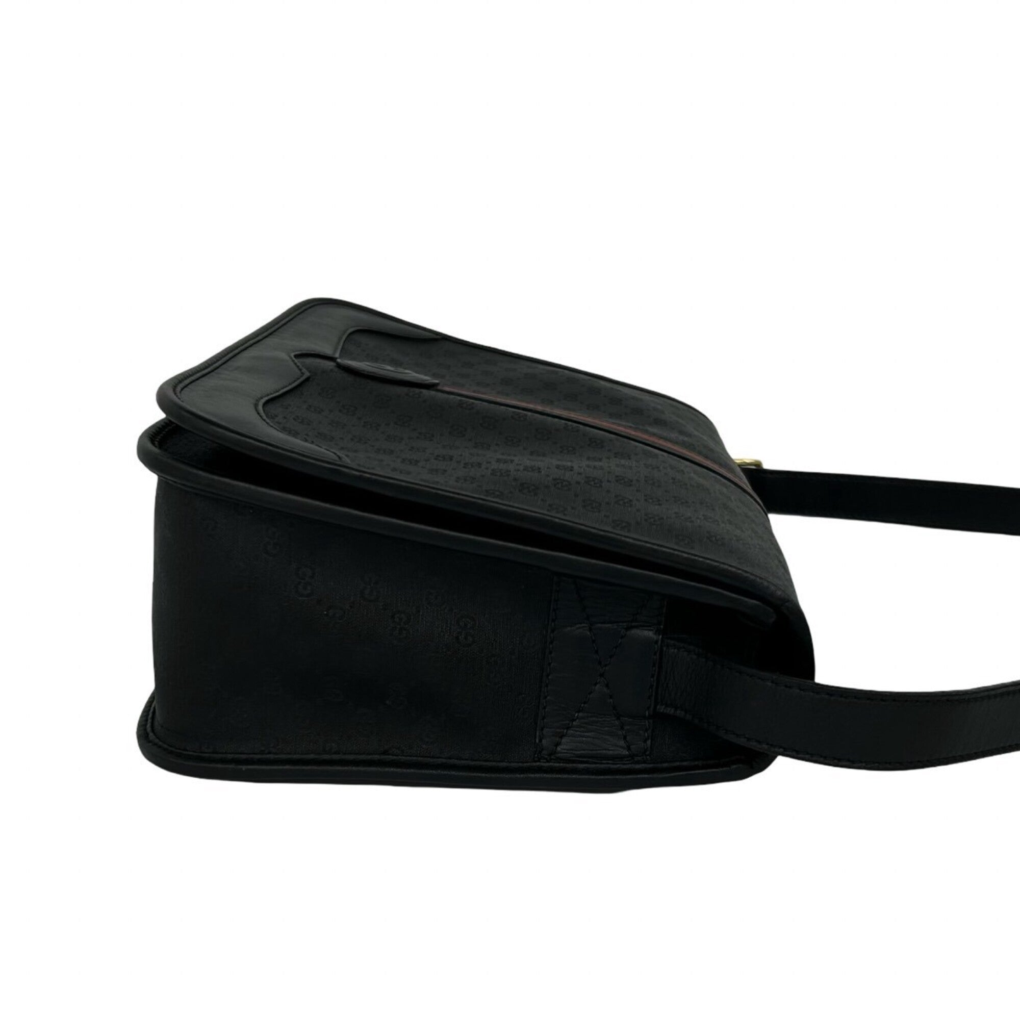Gucci Black Leather Pvc Pochette Shoulder Bag (Pre-Owned)
