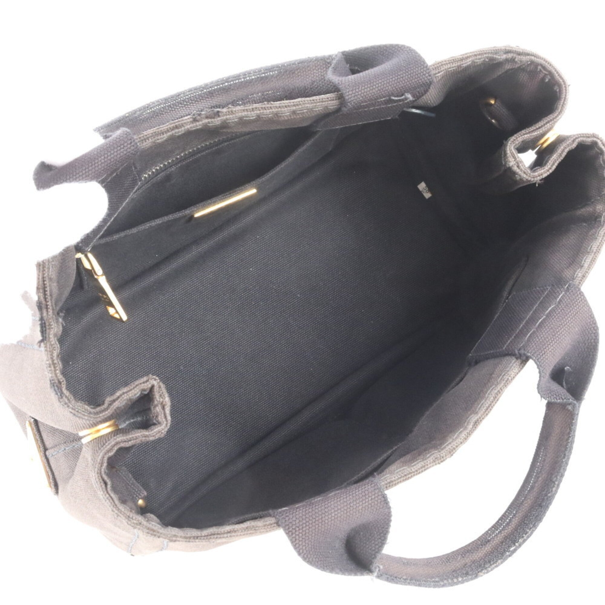 Prada Black Canvas Handbag Tote Bag (Pre-Owned)
