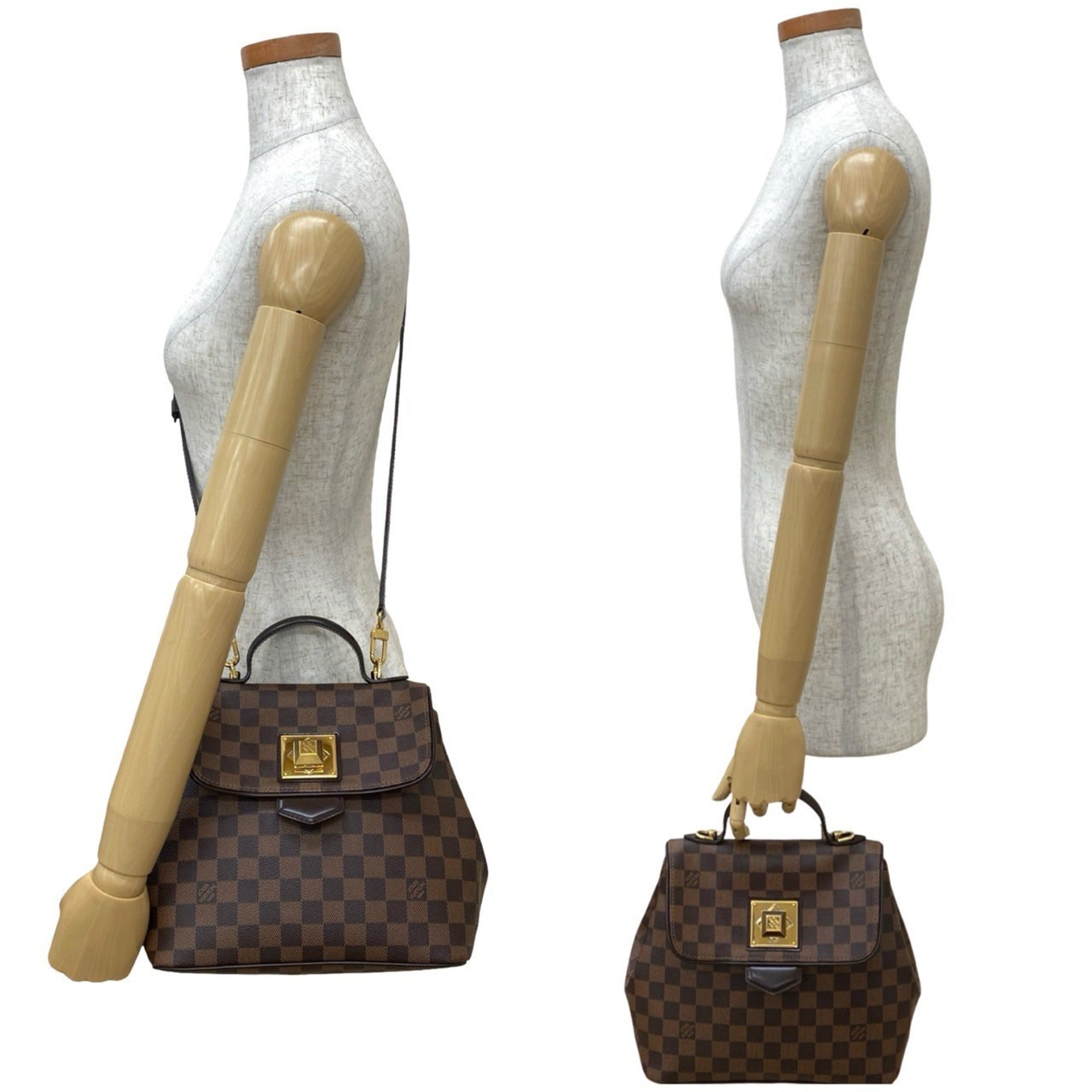 Louis Vuitton Brown Leather Pvc Handbag Shoulder Bag Tote Bag (Pre-Owned)
