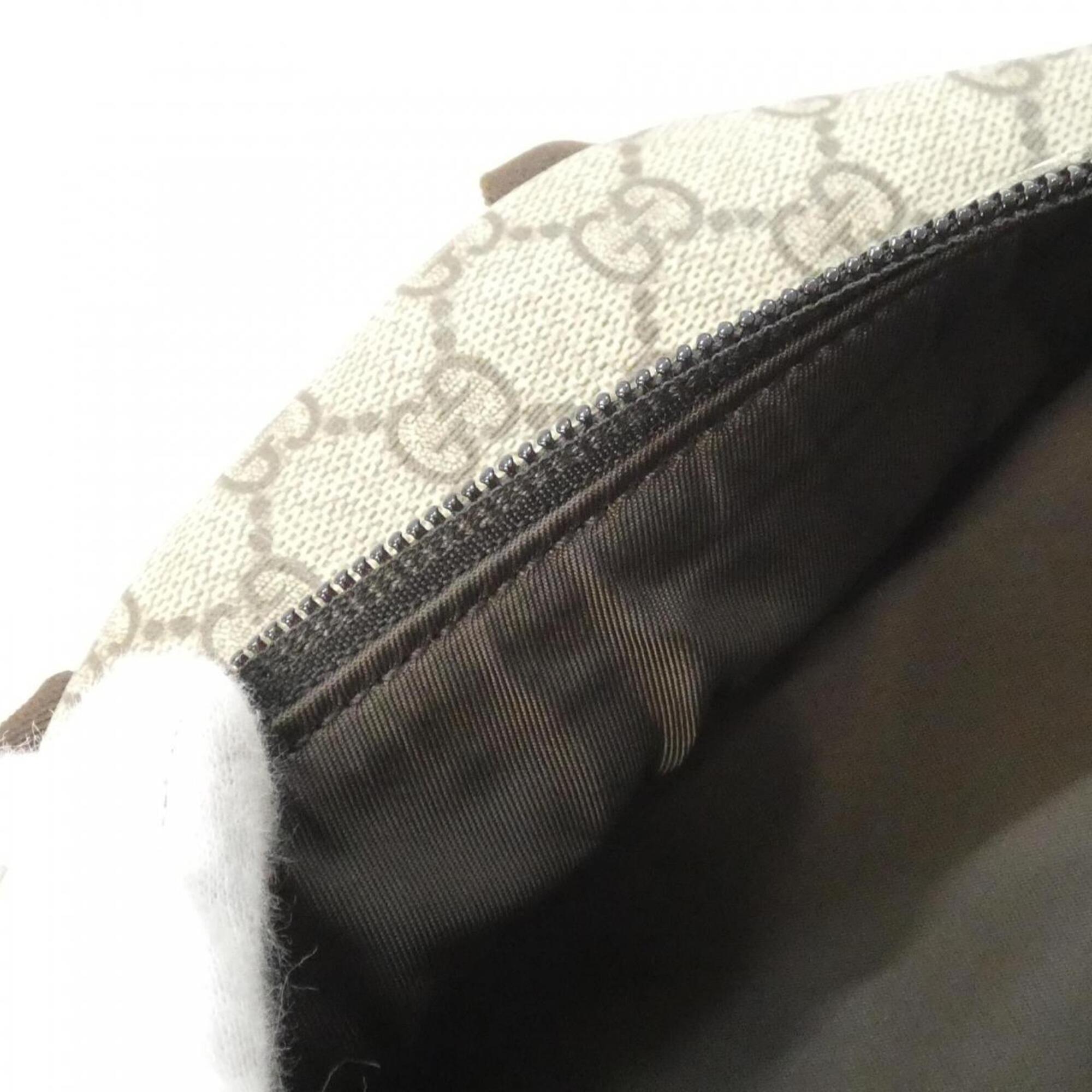 Gucci Beige Dark Brown Gg Supreme Canvas Backpack (Pre-Owned)