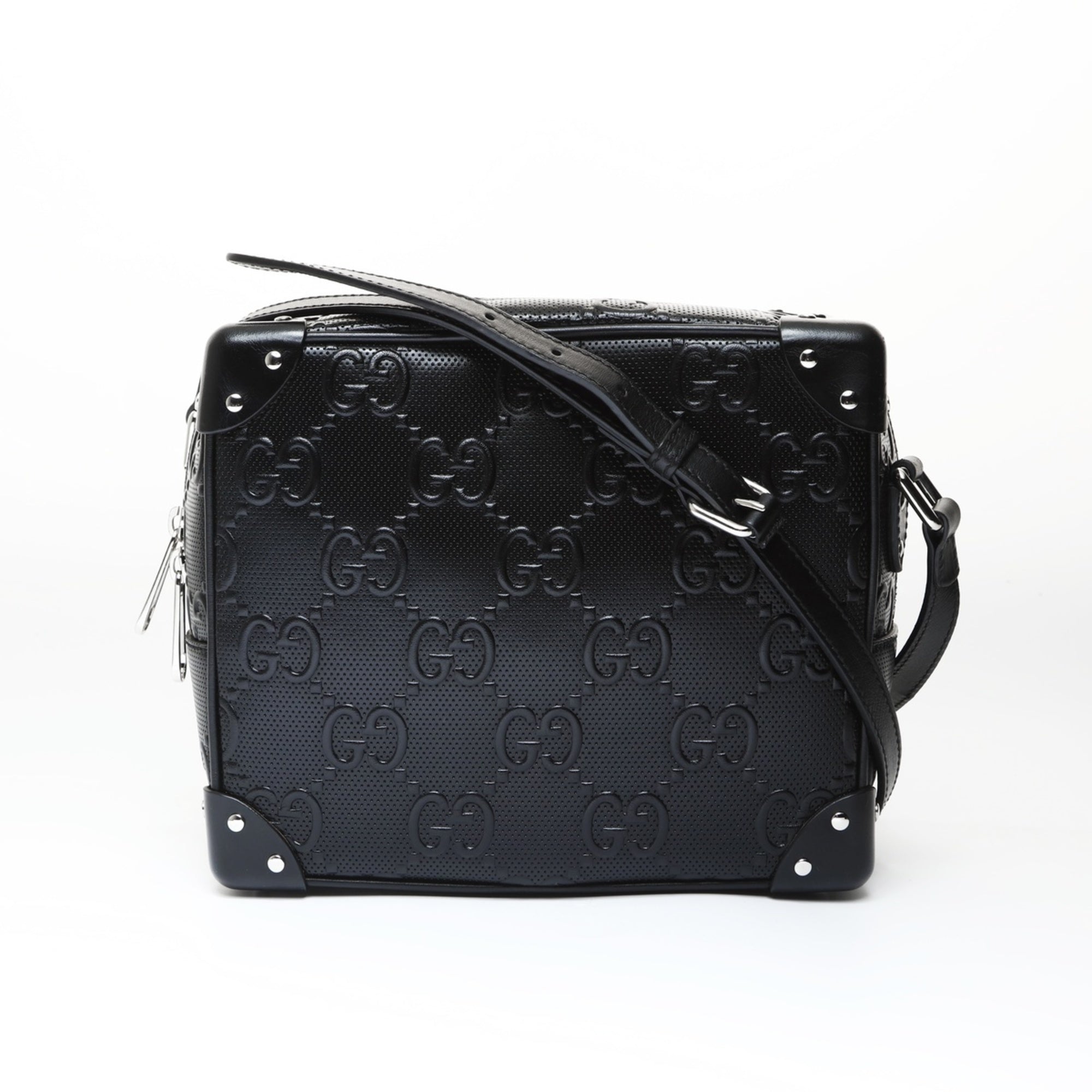 Gucci Black Embossed Shoulder Bag (Pre-Owned)