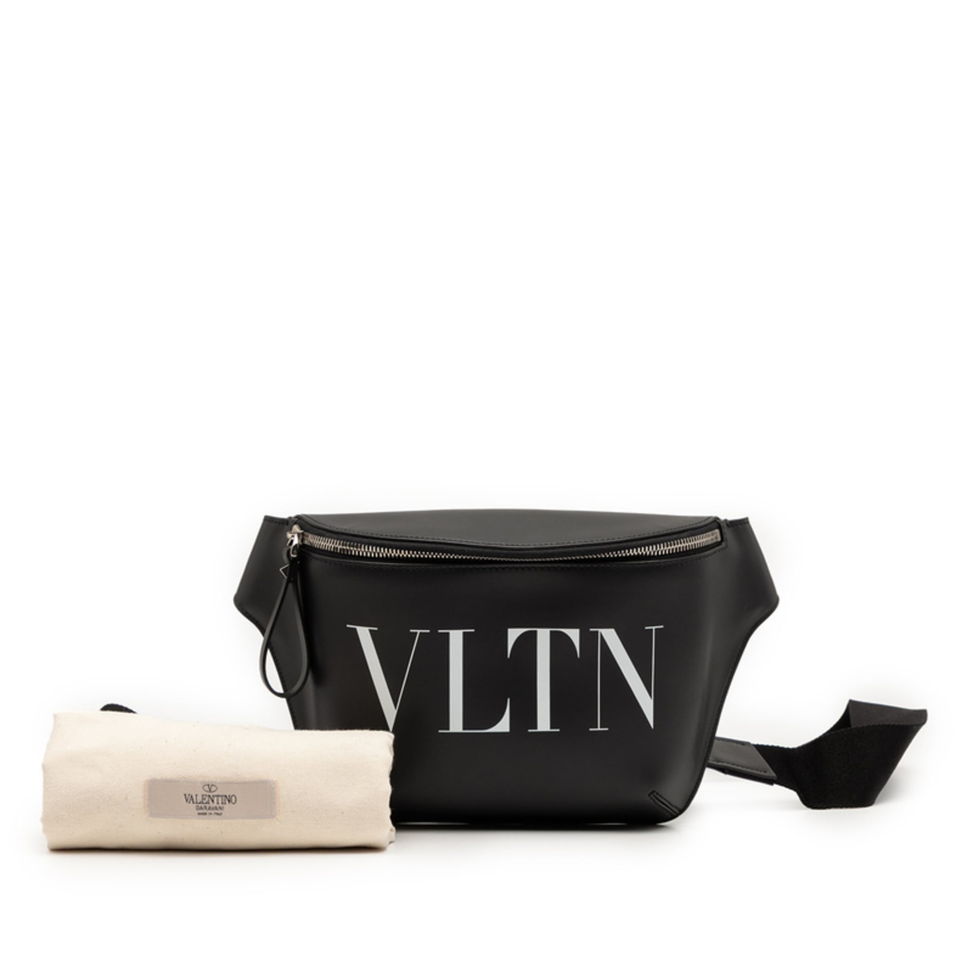 Valentino Black White Leather Sling Bag (Pre-Owned)