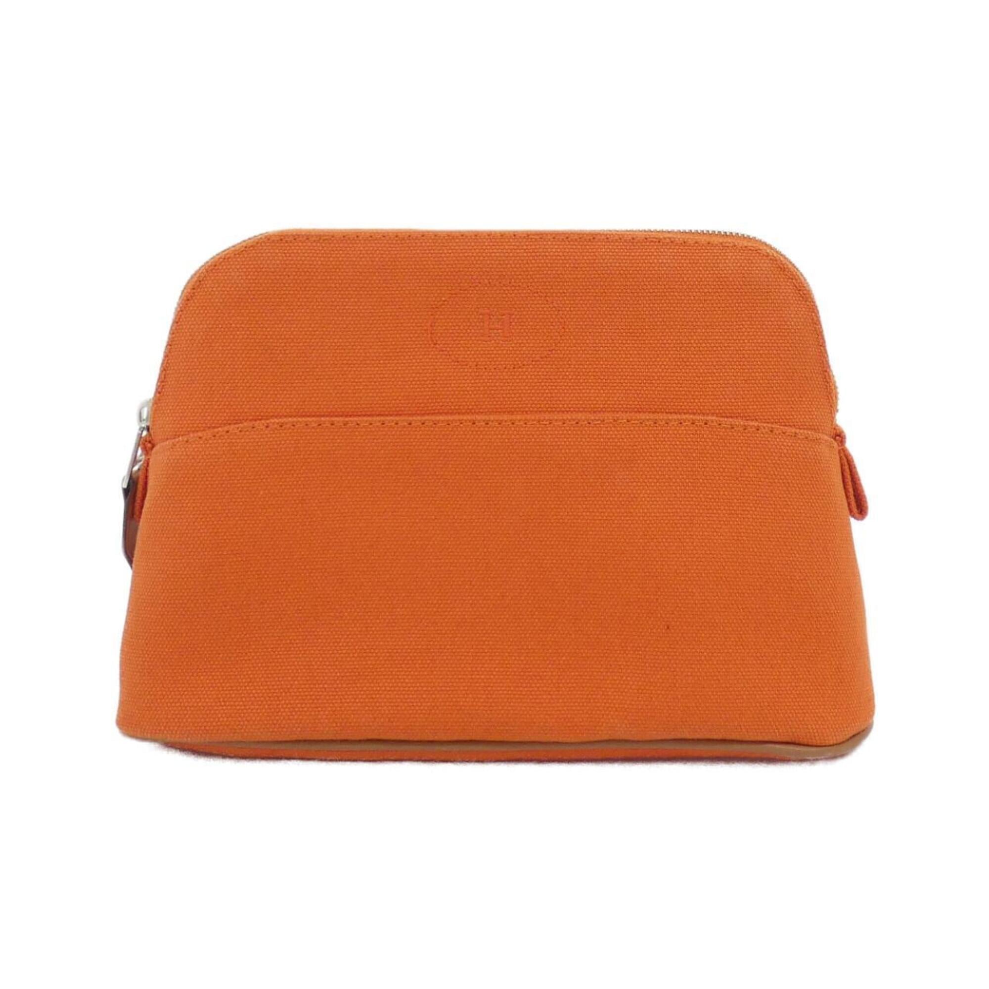 Hermes Feu Orange Canvas Handbag Pouch (Pre-Owned)