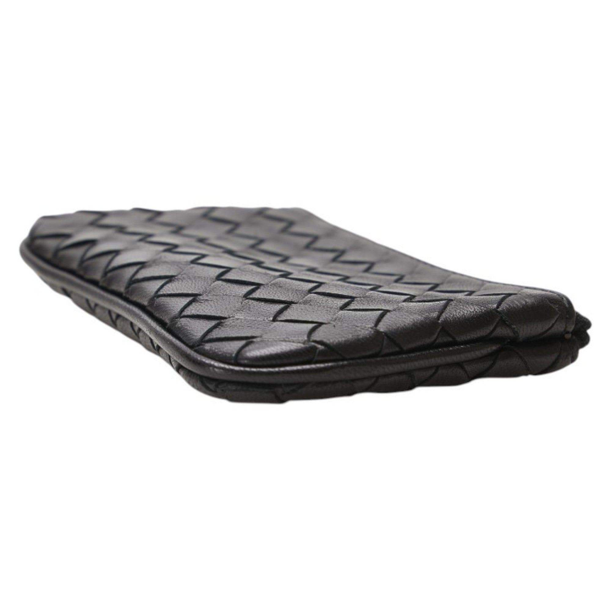 Bottega Veneta Black Leather Coin Purse/Coin Case (Pre-Owned)