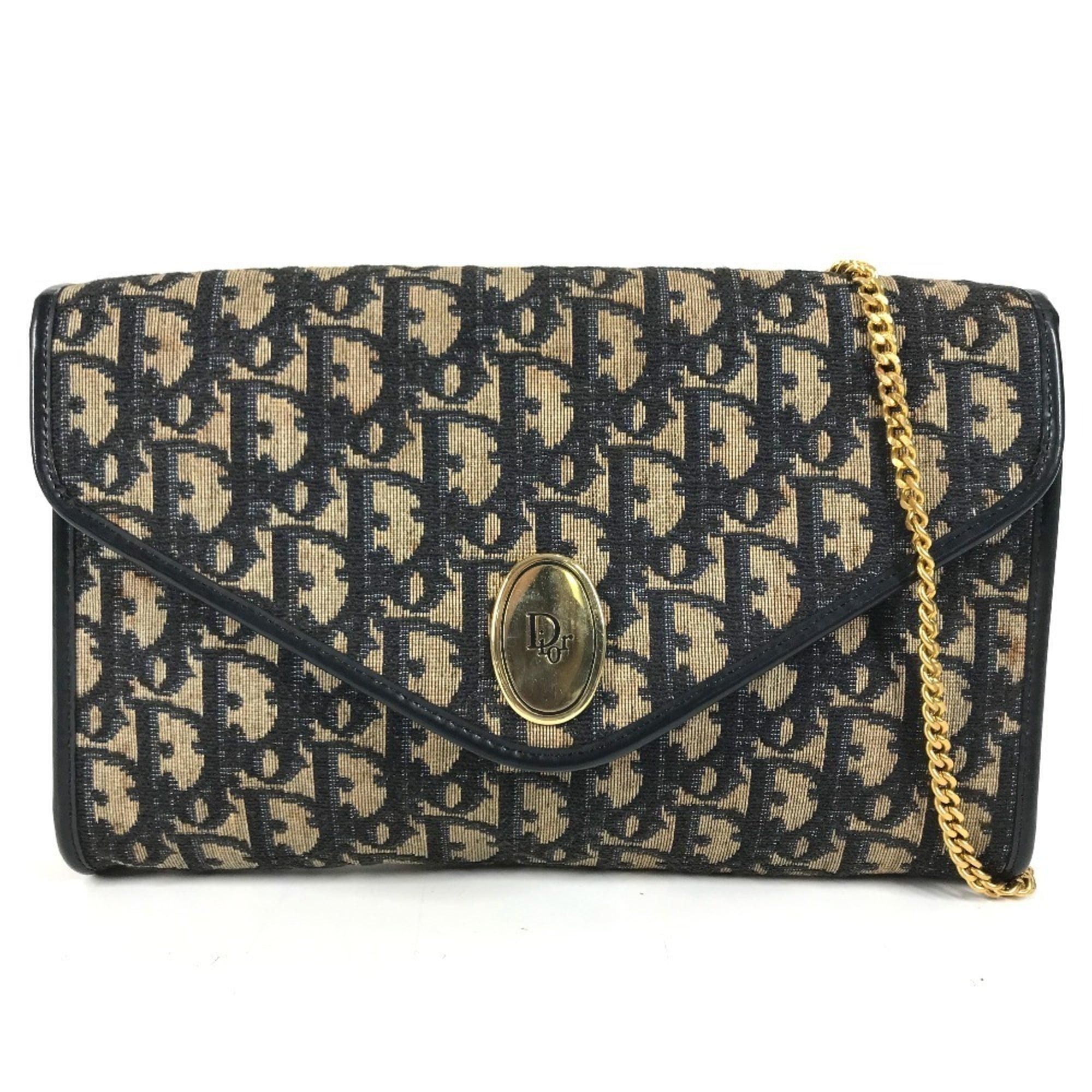 Christian Dior Navy Trotter Clutch Bag Shoulder Bag (Pre-Owned)