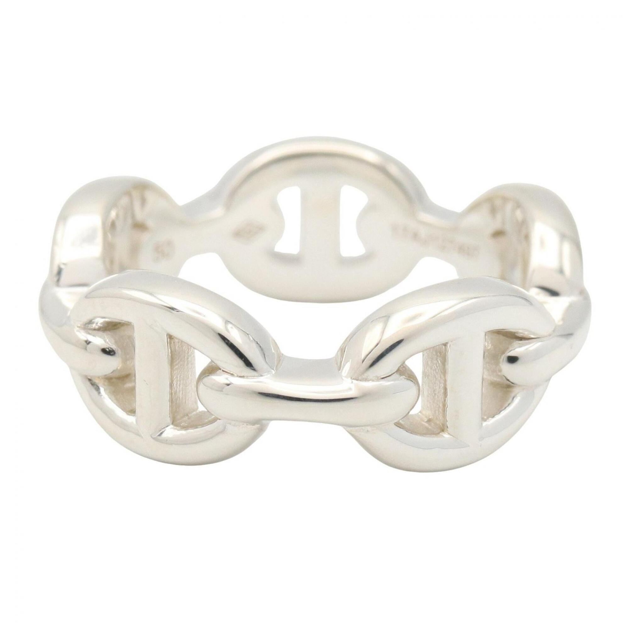 Hermes Silver Silver 925 Band Ring (Pre-Owned)