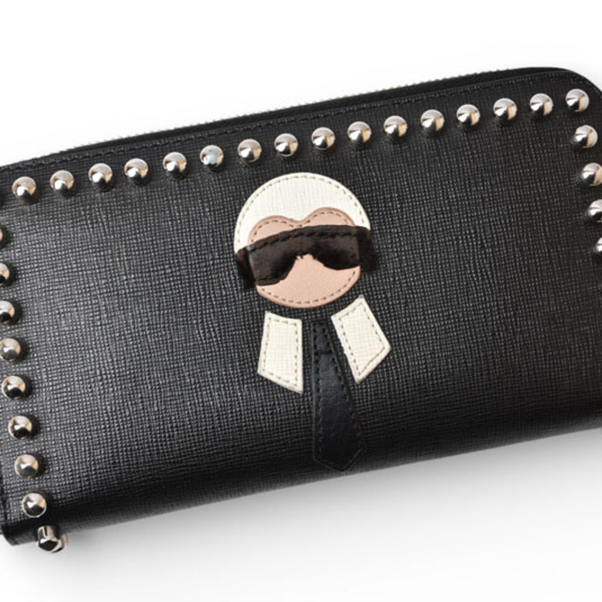 Fendi Black Leather Long Wallet (Bi-Fold) (Pre-Owned)