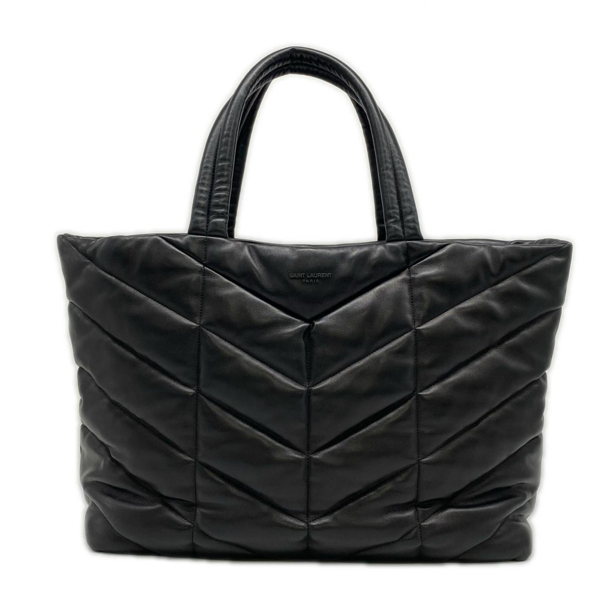 Yves Saint Laurent Black Leather Handbag Tote Bag (Pre-Owned)