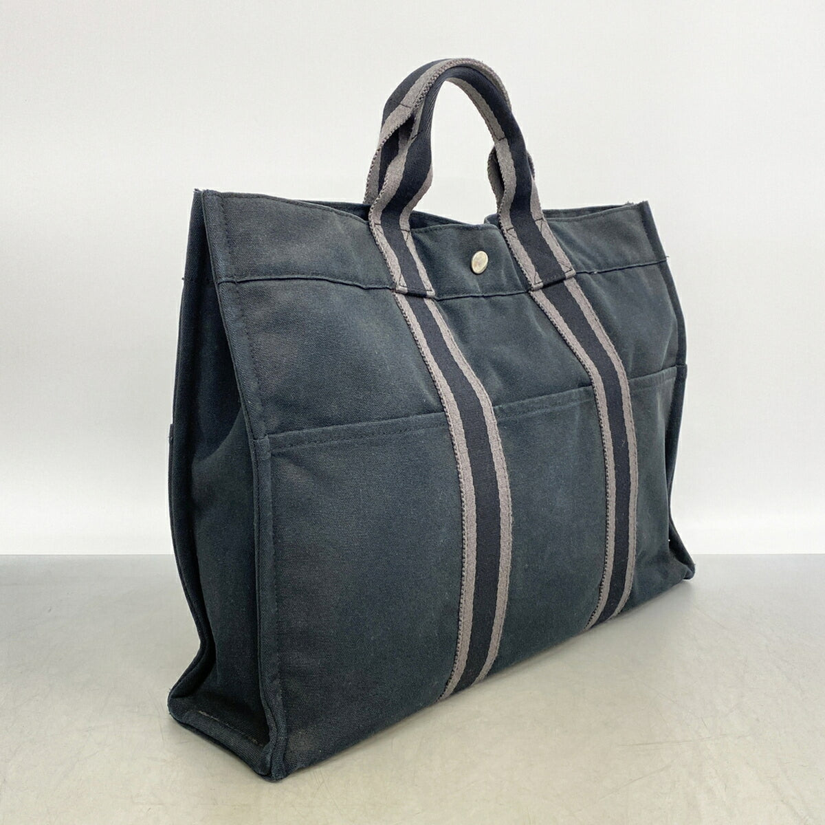 Hermes Black Canvas Tote Bag (Pre-Owned)