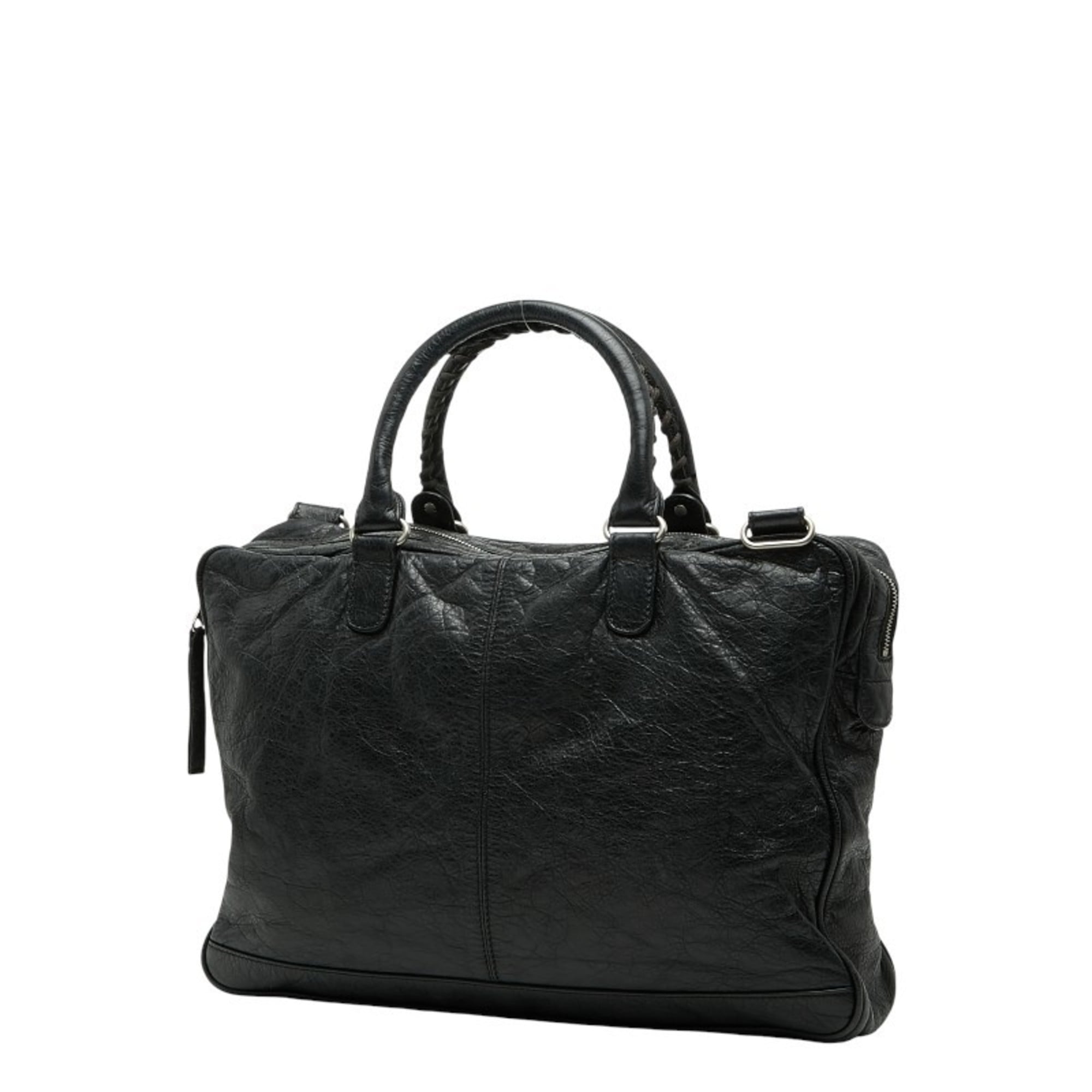 Balenciaga Black Leather Briefcase Shoulder Bag (Pre-Owned)