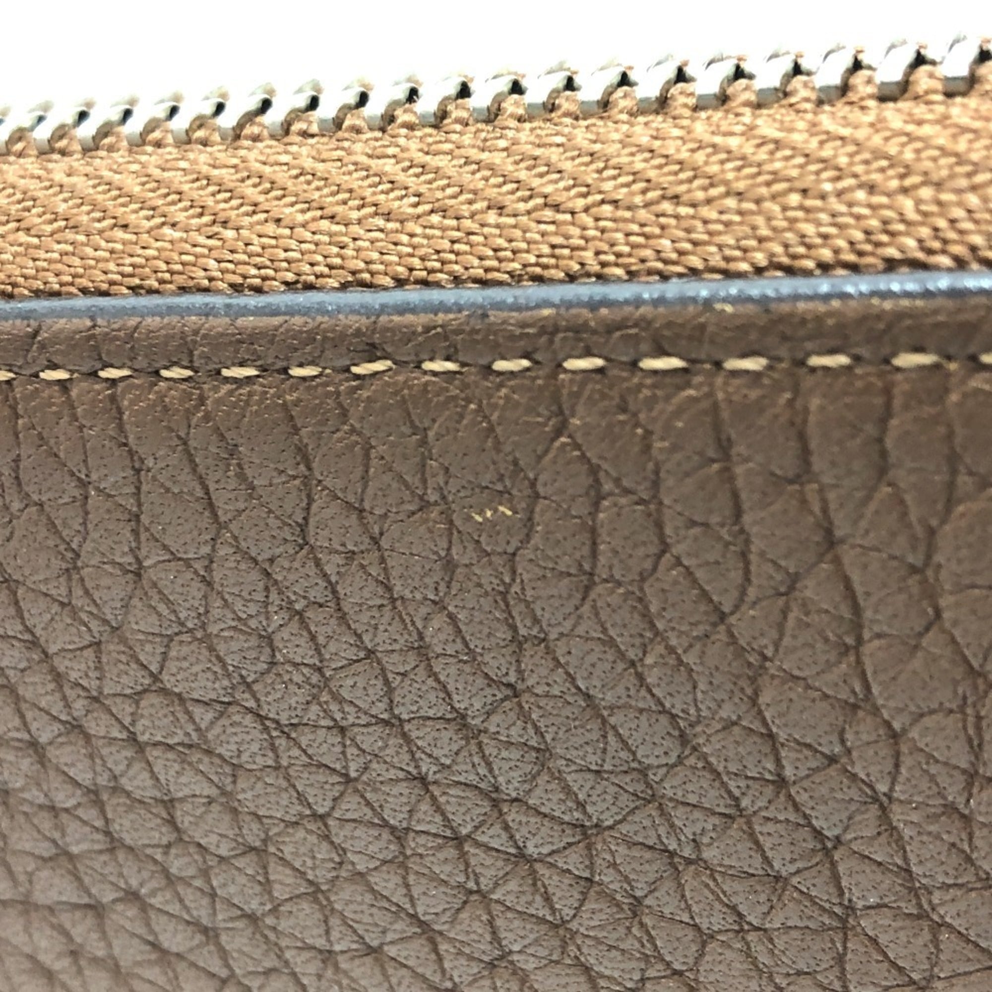 Louis Vuitton Brown Leather Long Wallet (Bi-Fold) (Pre-Owned)