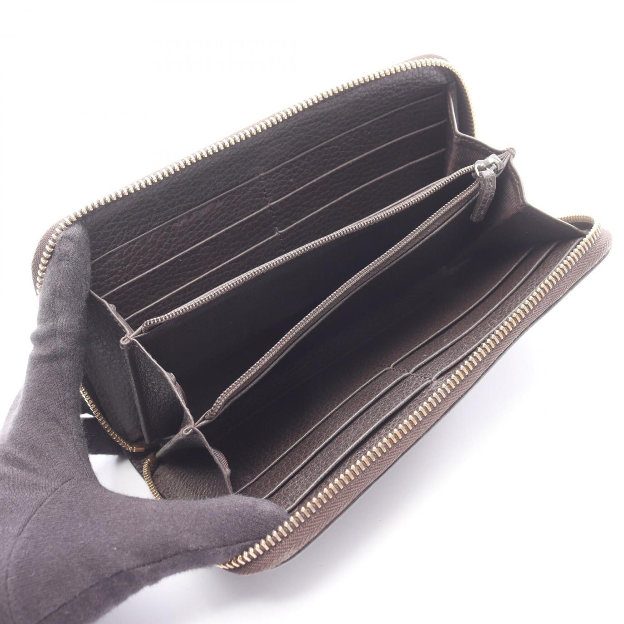 Gucci Brown Leather Long Wallet (Bi-Fold) (Pre-Owned)
