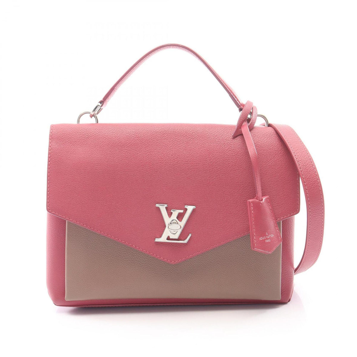 Louis Vuitton Gray Pink Leather Handbag (Pre-Owned)