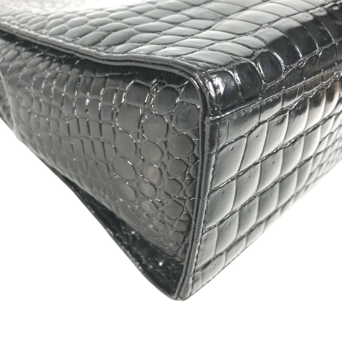 Versace Black Leather Shoulder Bag Tote Bag (Pre-Owned)