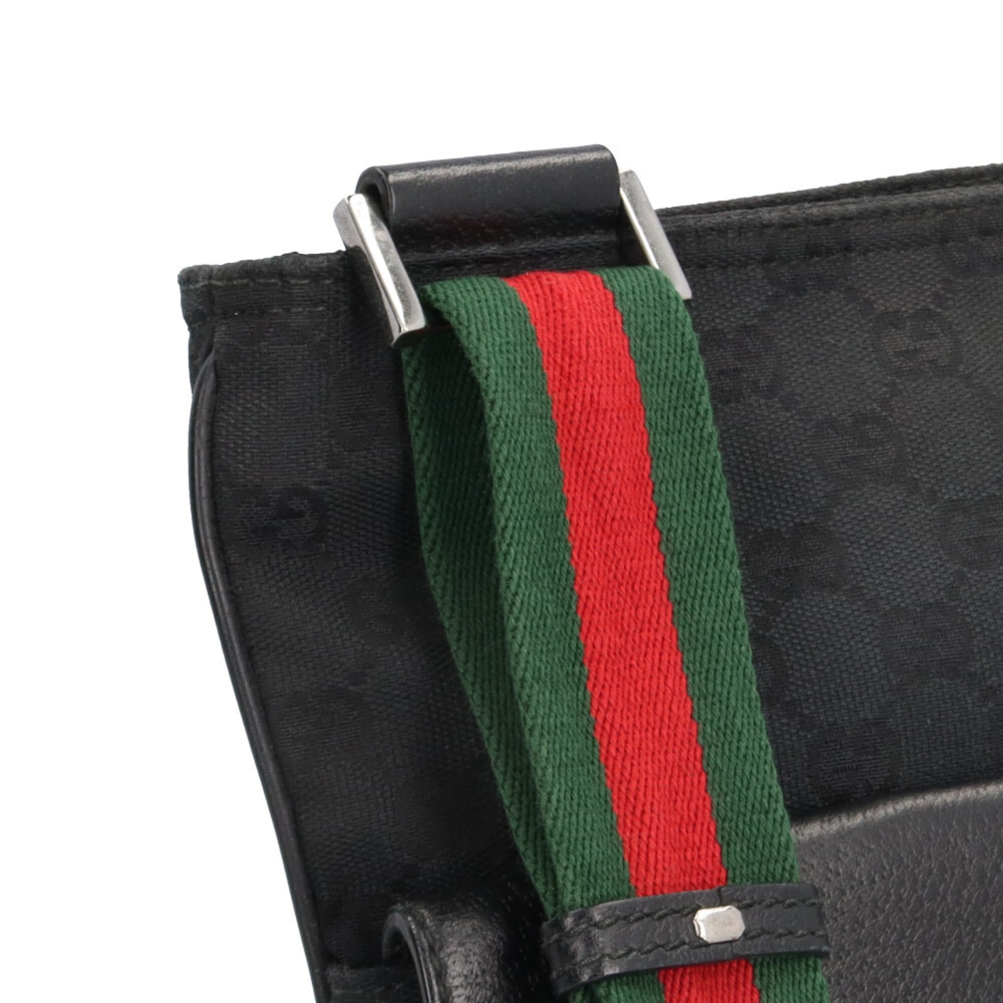 Gucci Black Gg Canvas Shoulder Bag (Pre-Owned)