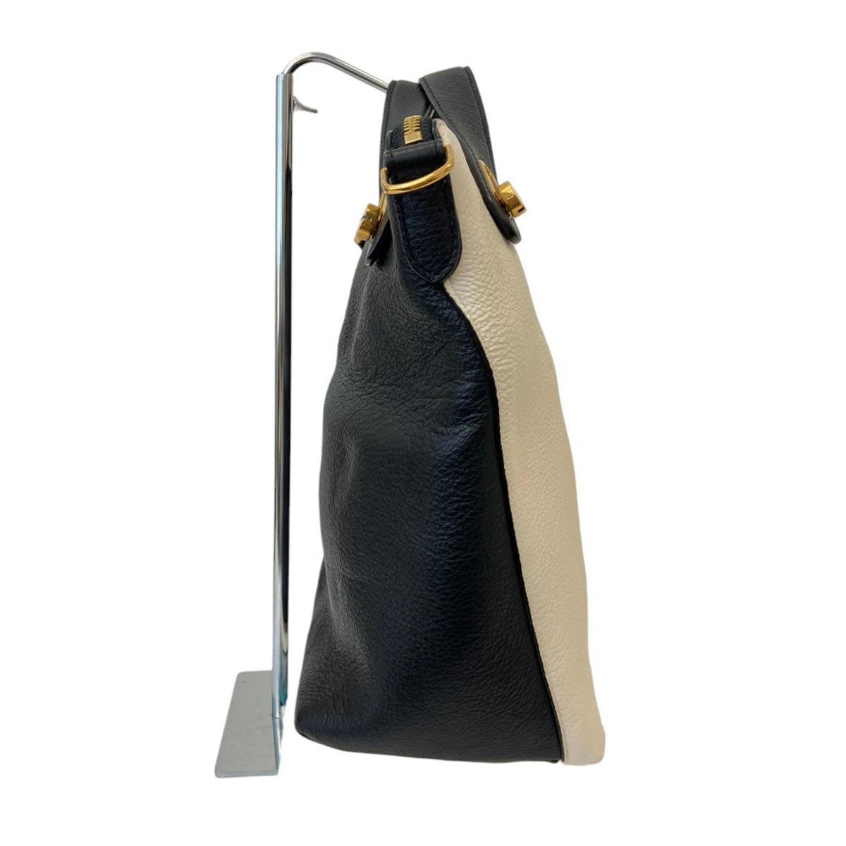 Bally Black White Yellow Leather Handbag Shoulder Bag (Pre-Owned)