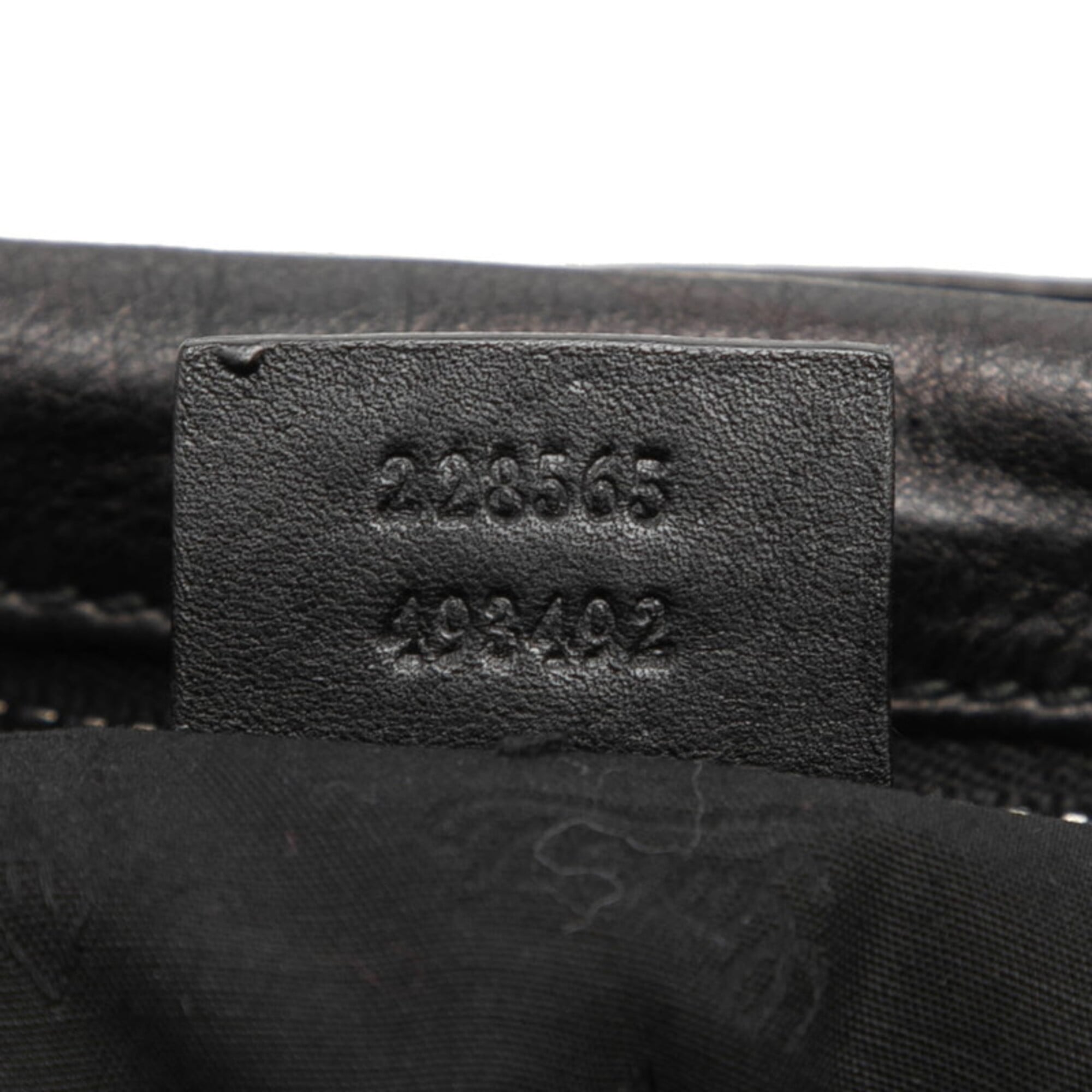Gucci Black Leather Clutch Bag Handbag (Pre-Owned)