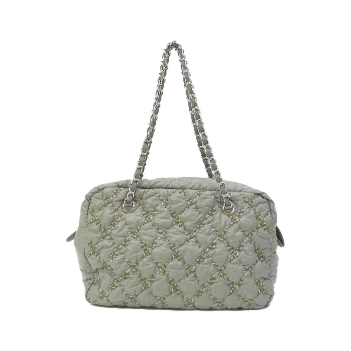Chanel Gray Nylon Shoulder Bag (Pre-Owned)