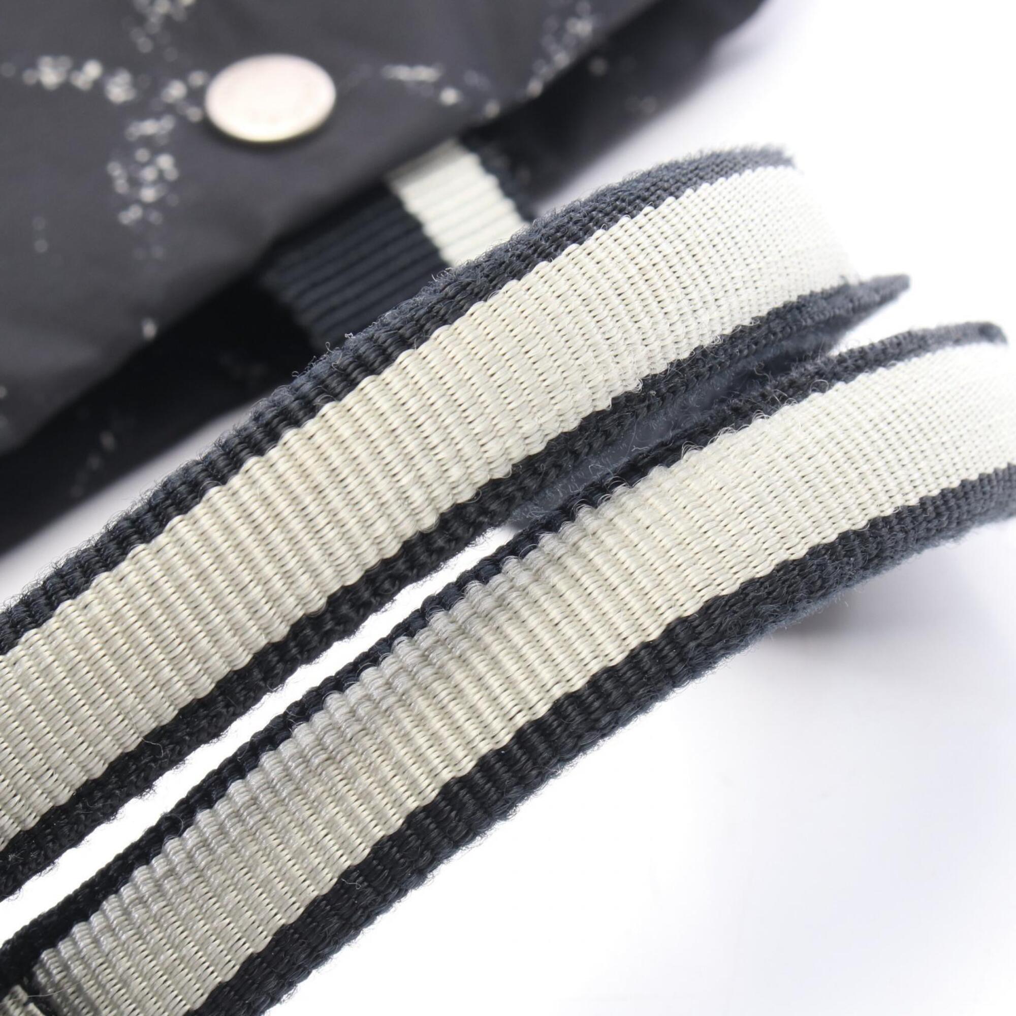 Chanel Black White Nylon Handbag Tote Bag (Pre-Owned)