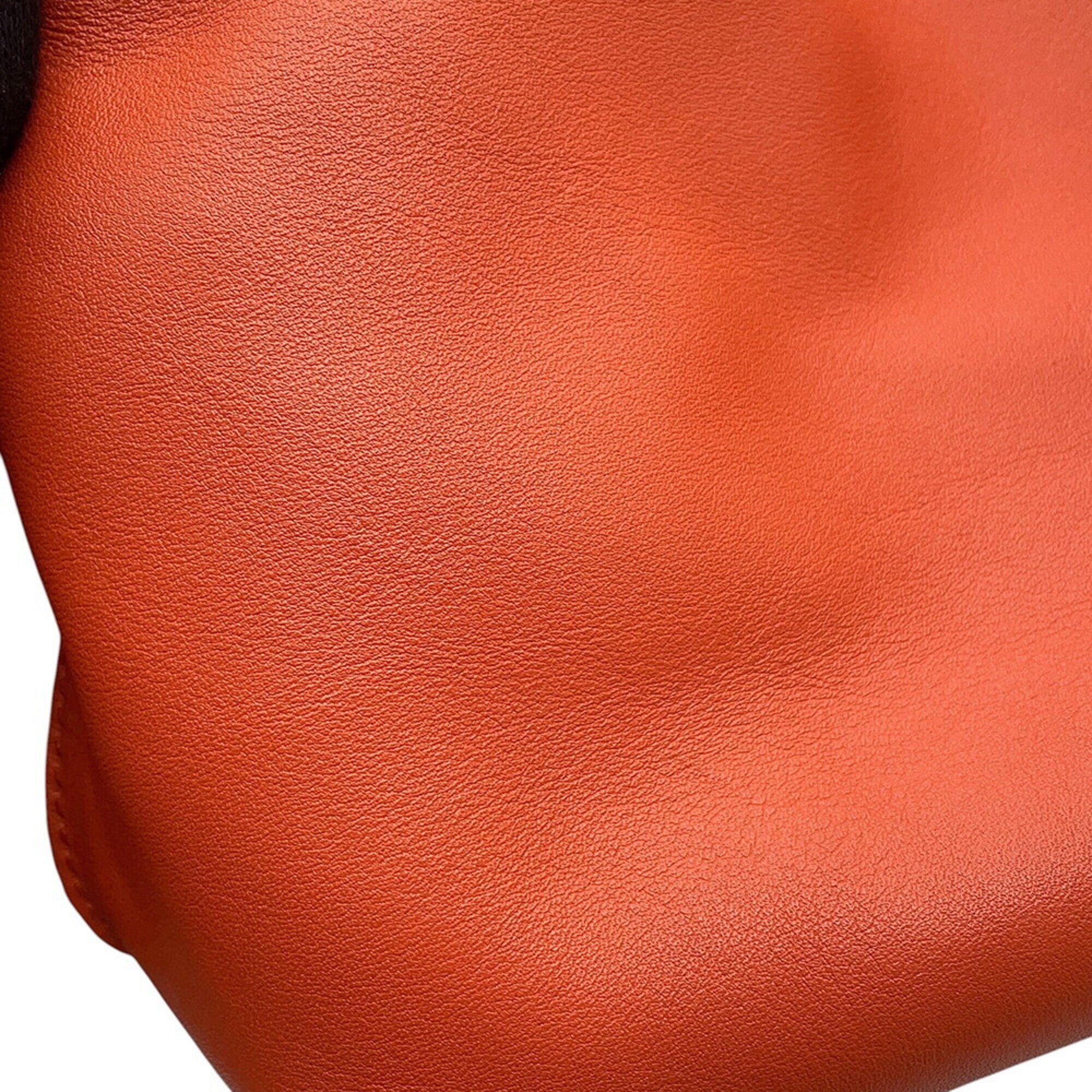 Loewe Orange Leather Clutch Bag Shoulder Bag (Pre-Owned)