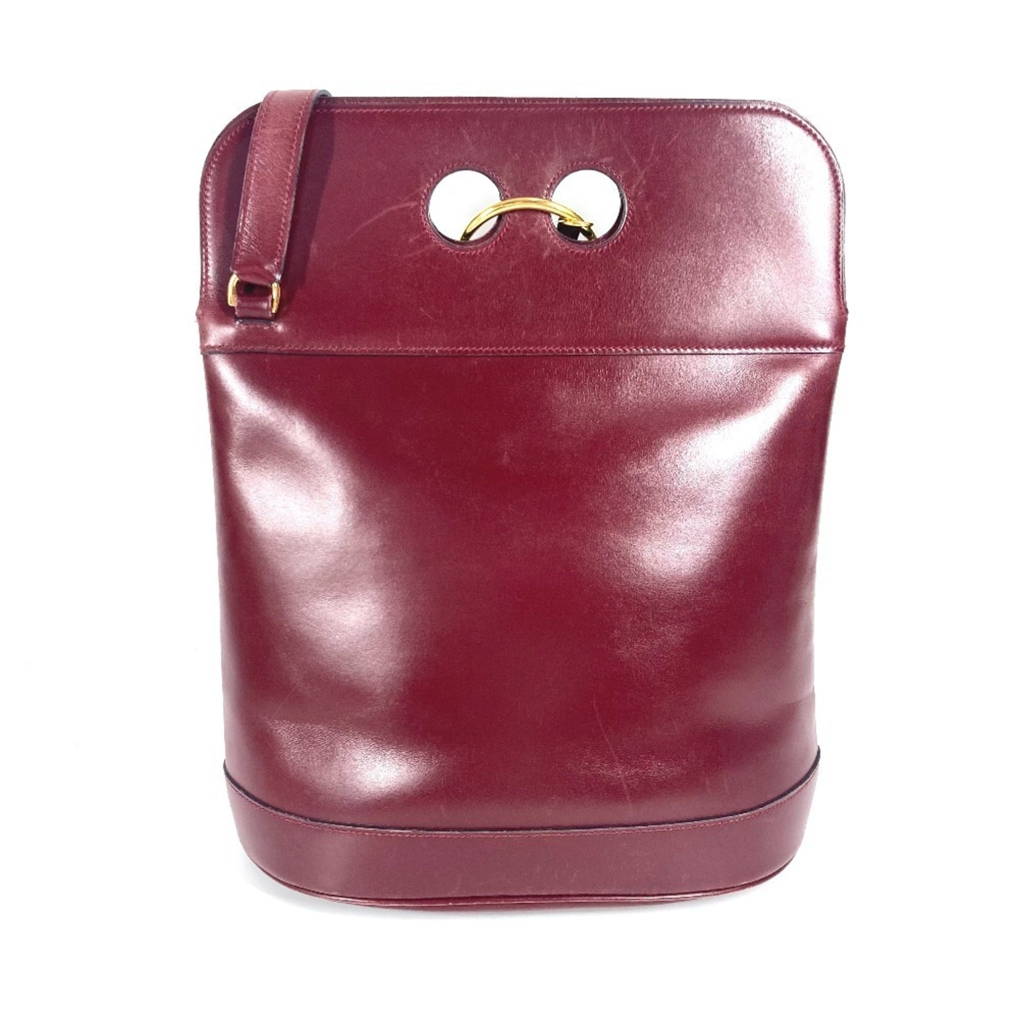 Hermes Bordeaux Leather Shoulder Bag (Pre-Owned)