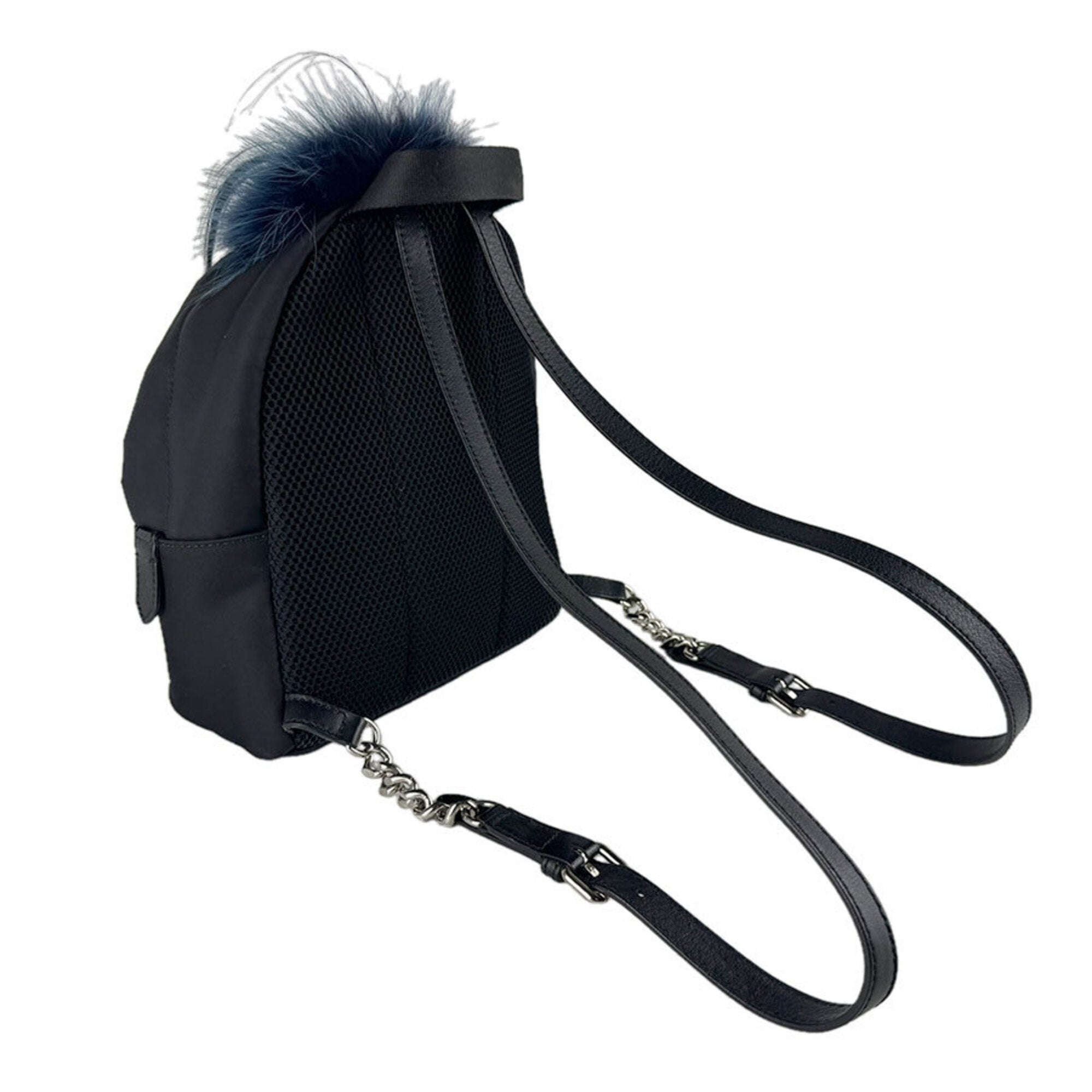 Fendi Black Nylon Fur Backpack (Pre-Owned)