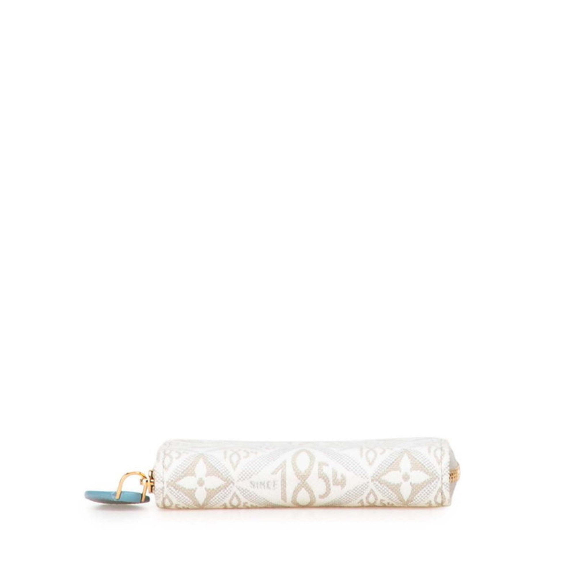 Louis Vuitton Monogram Beige White Canvas Leather Coin Purse/Coin Case (Pre-Owned)