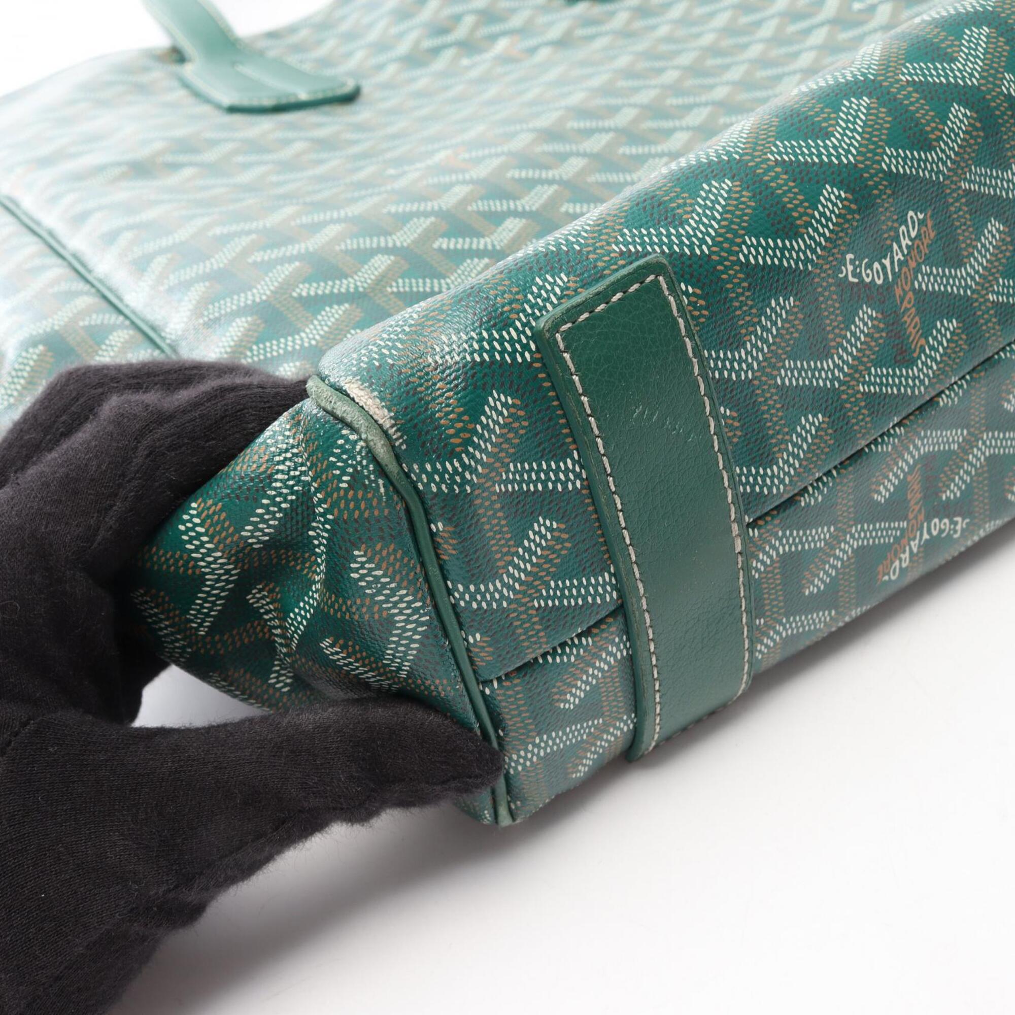 Goyard Green Multi-Color Coated Canvas Handbag Tote Bag (Pre-Owned)