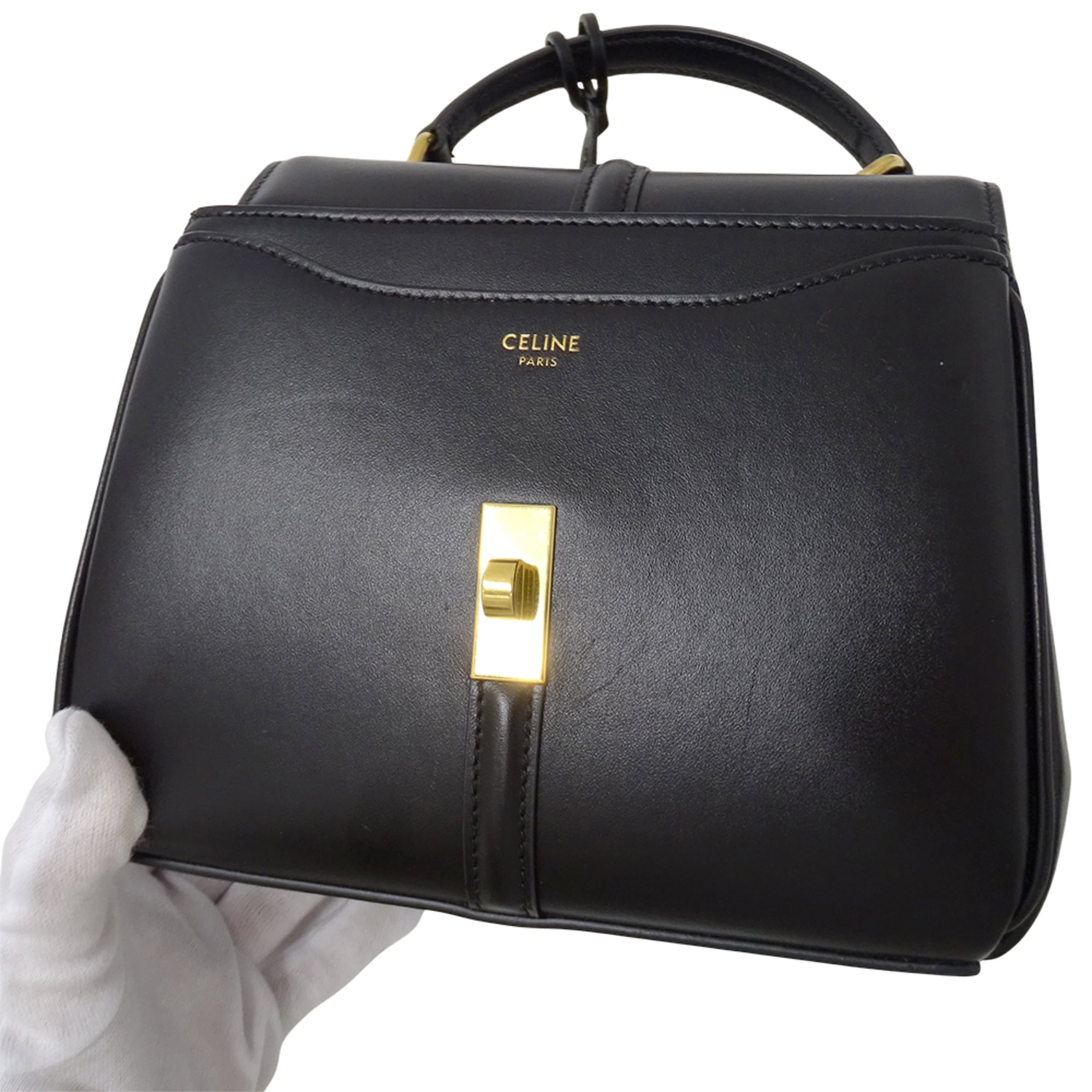 Celine Black Leather Handbag Shoulder Bag (Pre-Owned)