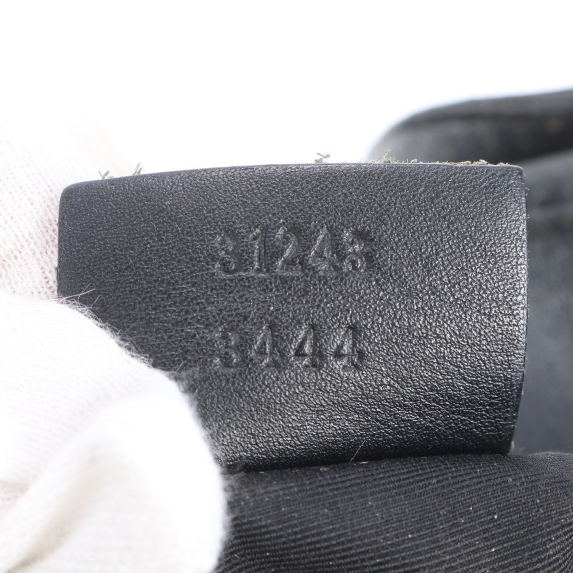 Gucci Black Leather Canvas Handbag Shoulder Bag Tote Bag (Pre-Owned)