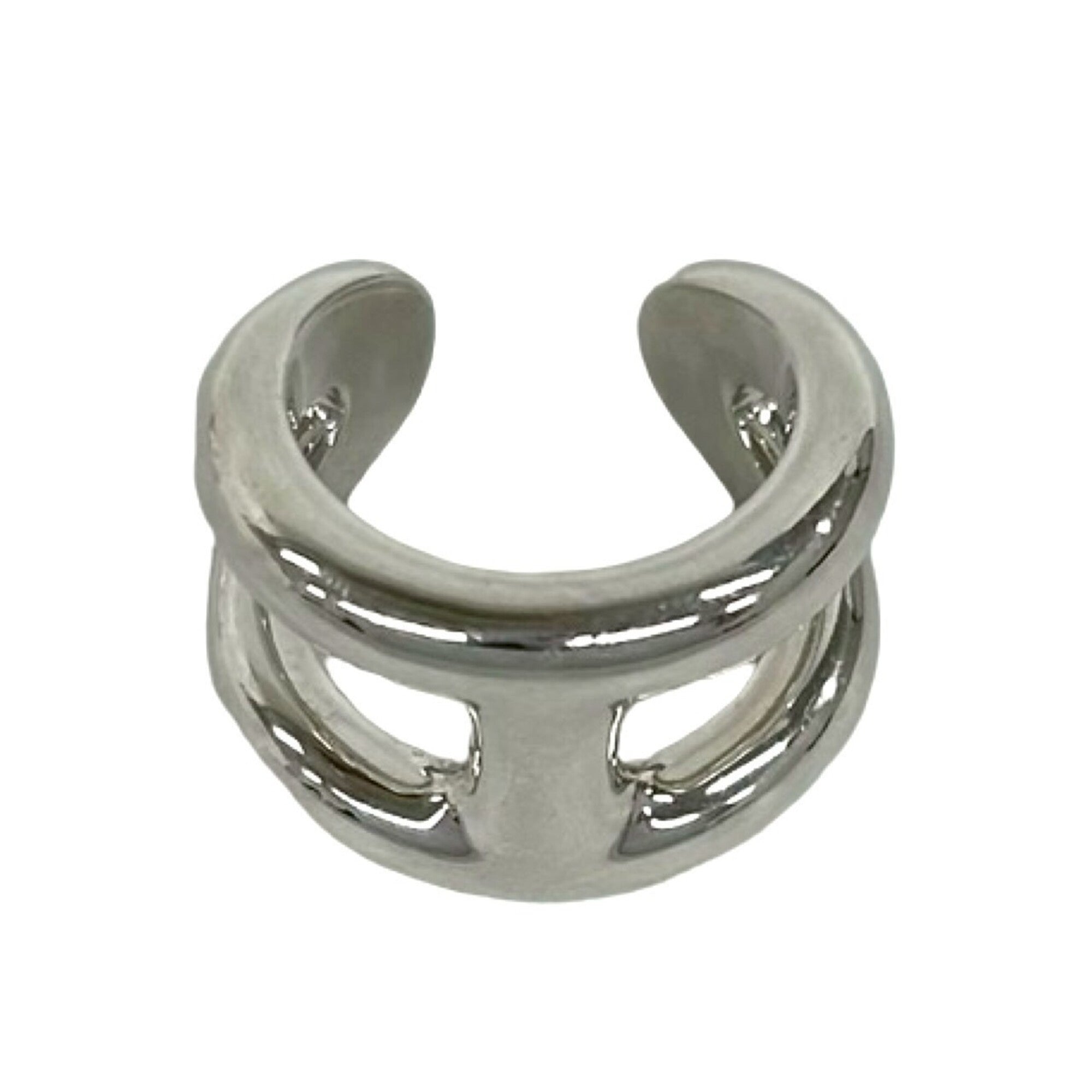 Hermes Silver Silver 925 Band Ring (Pre-Owned)